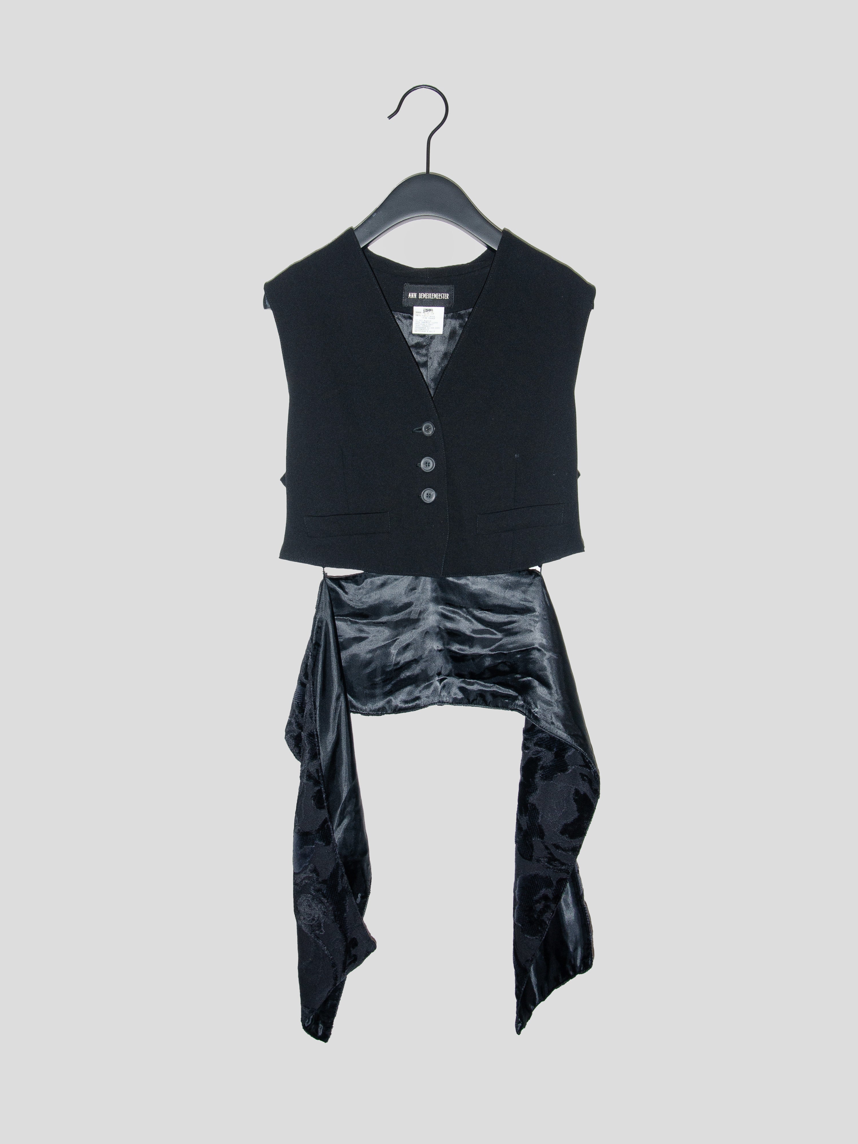 Ann Demeulemeester AW94 Vest with Velvet Cummerbund | COMMUNE