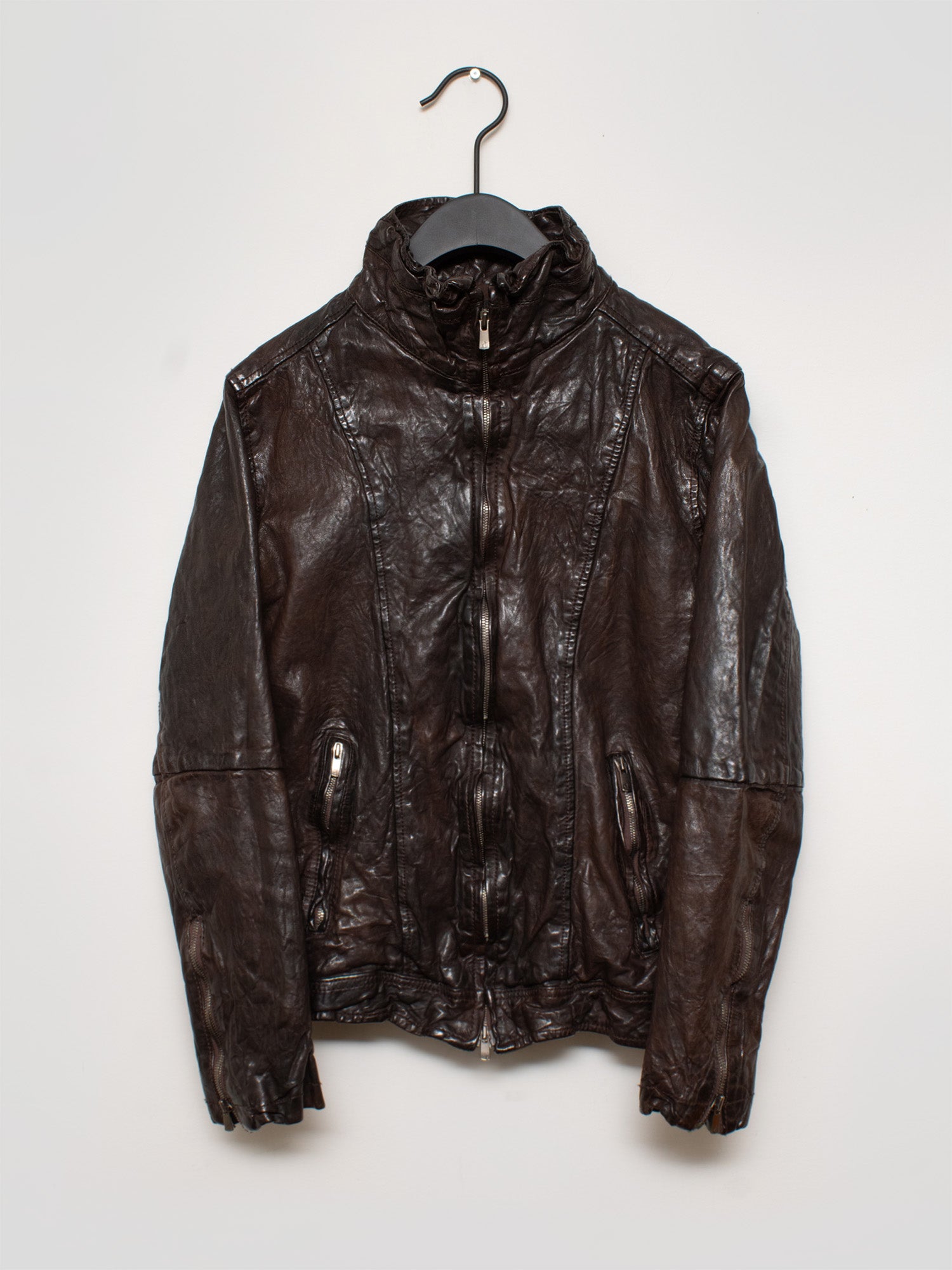 Luva Tram Crinkled Sheepskin Leather Jacket | COMMUNE