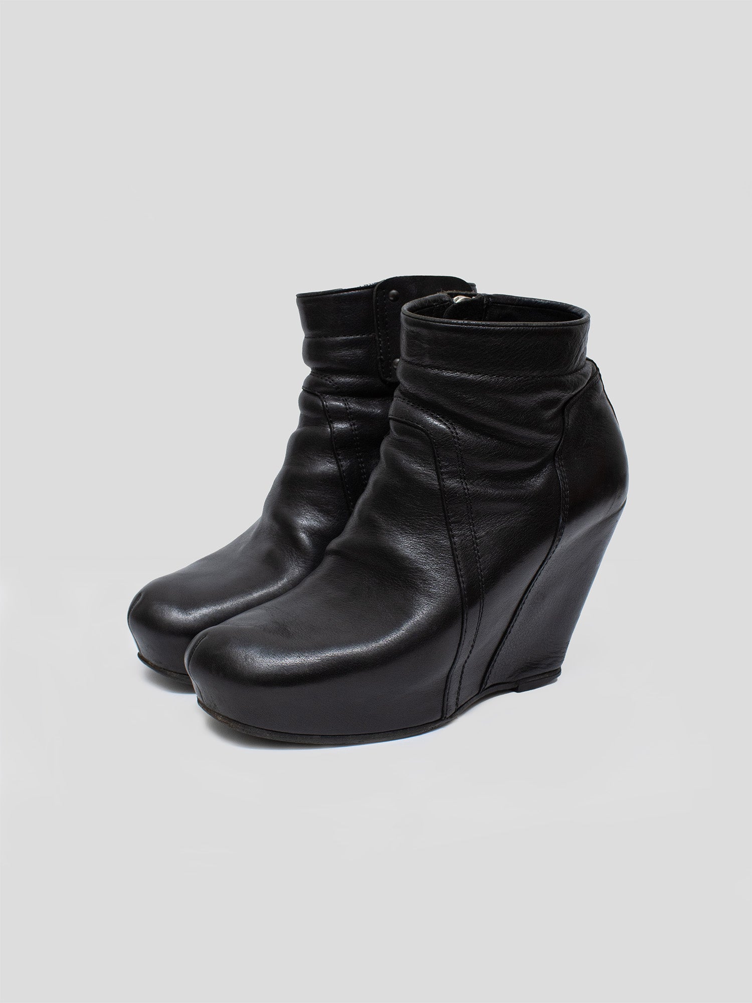 Rick Owens Leather Wedge Boots | COMMUNE