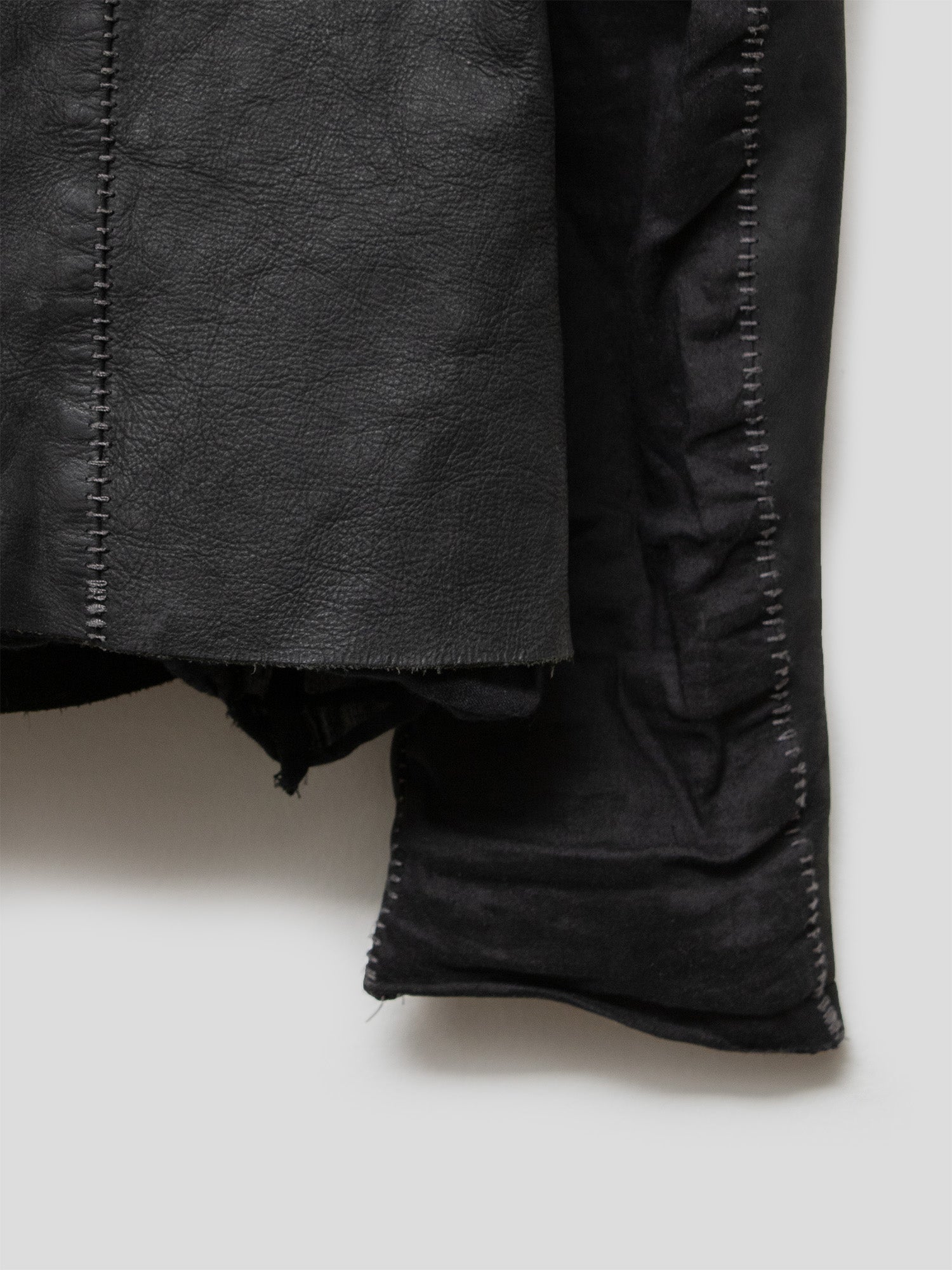 Overlock Leather Jacket