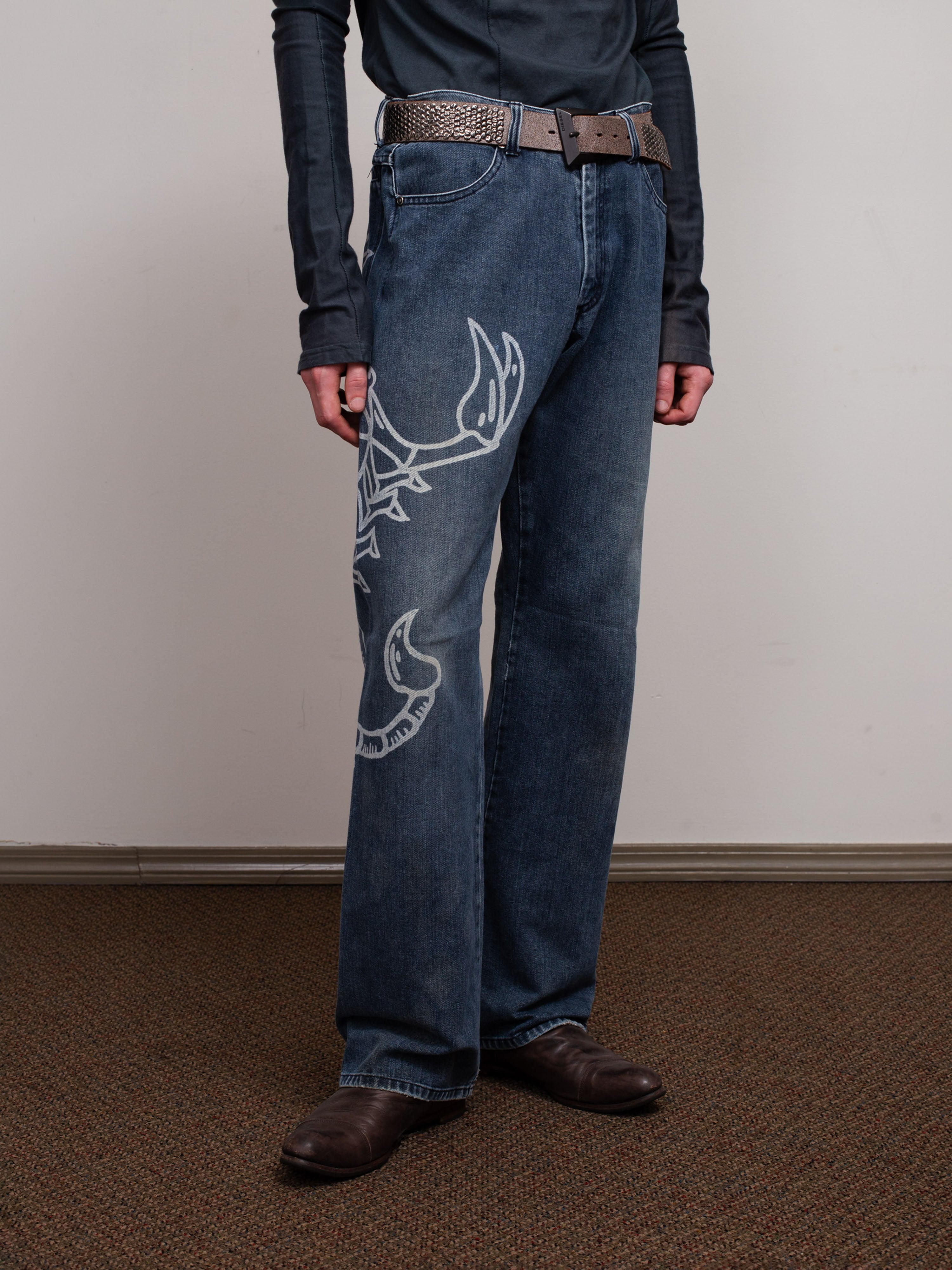 Scorpion Print Jeans