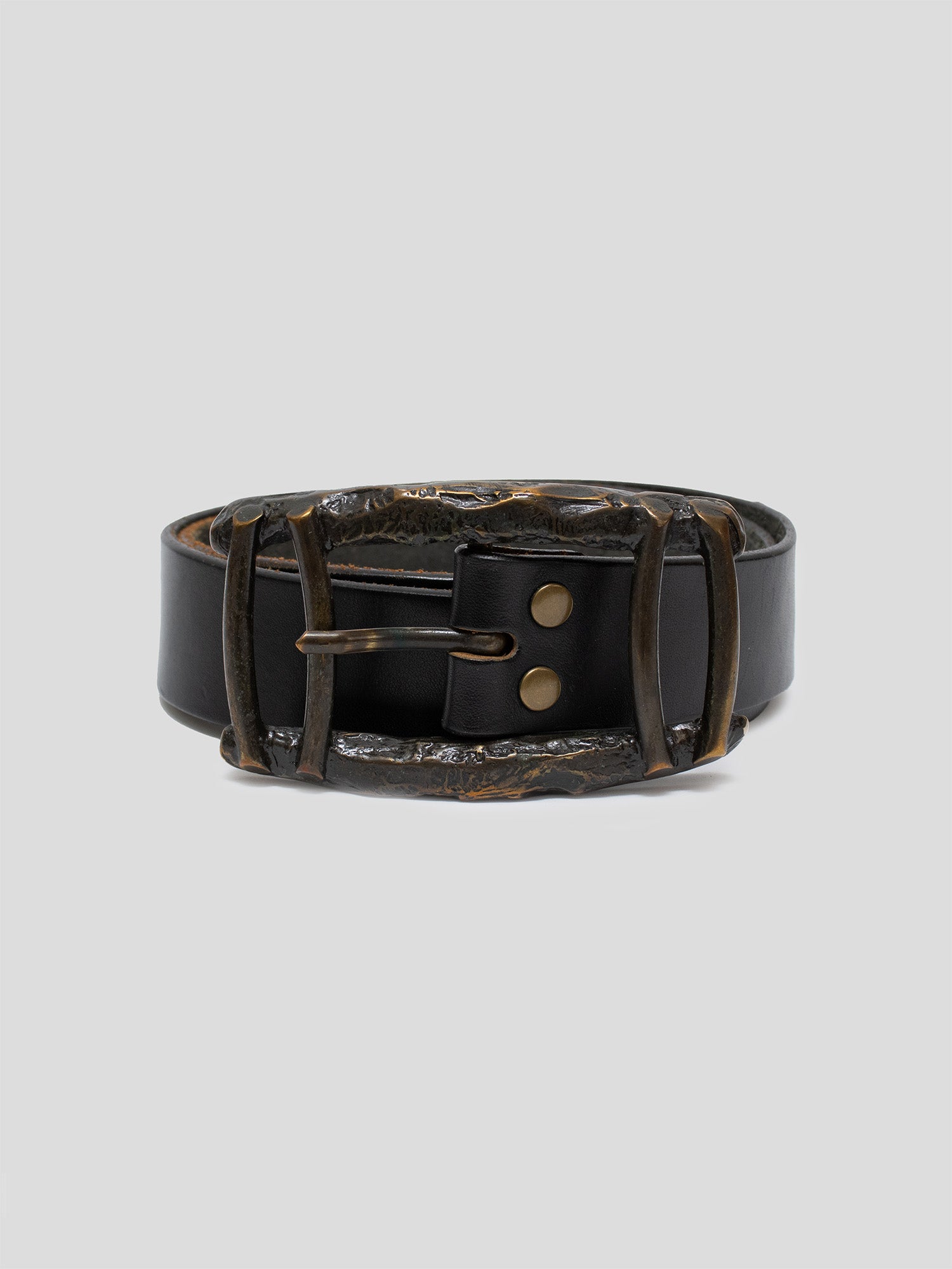 Molten Buckle Leather Belt