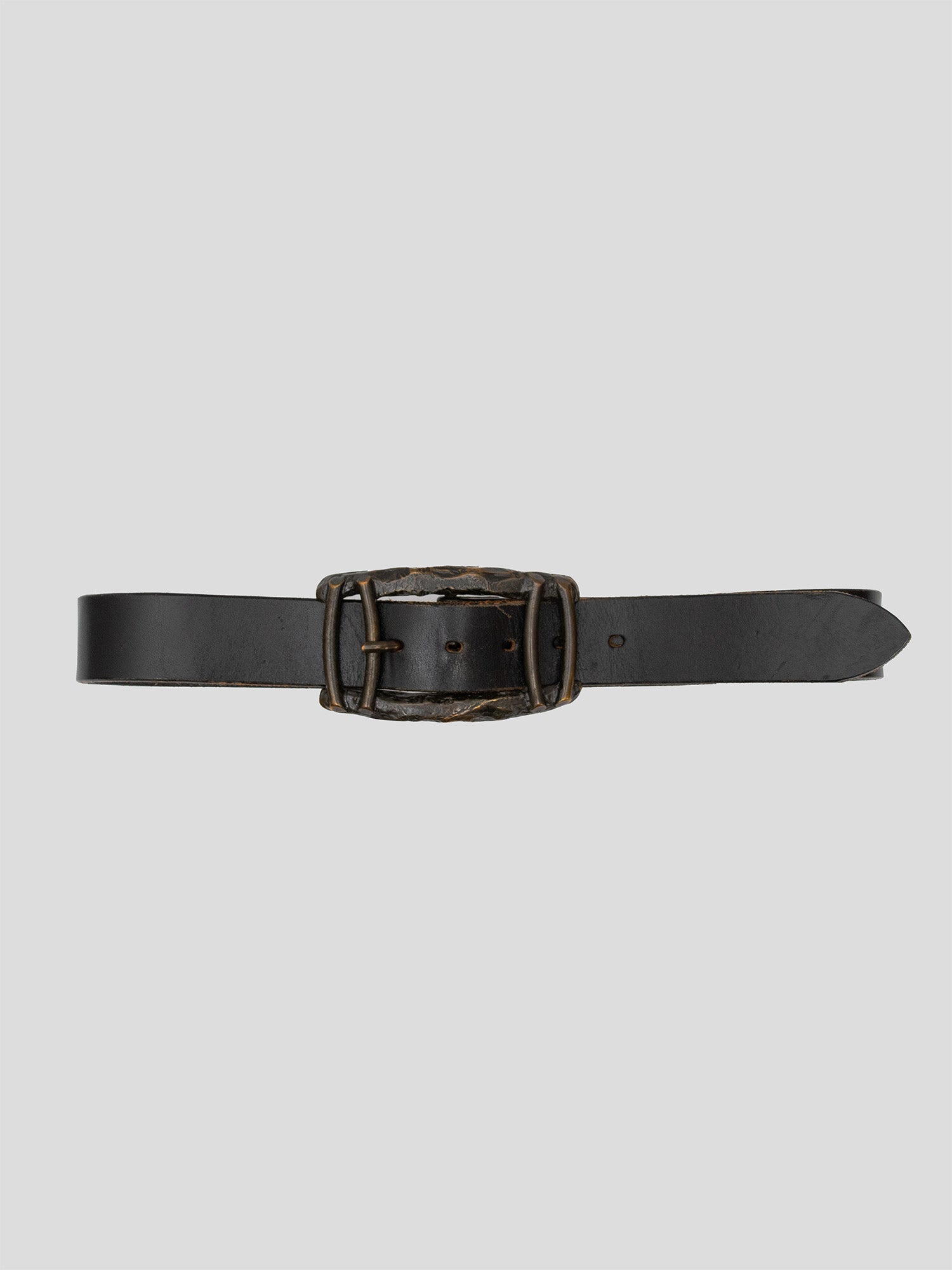 Molten Buckle Leather Belt
