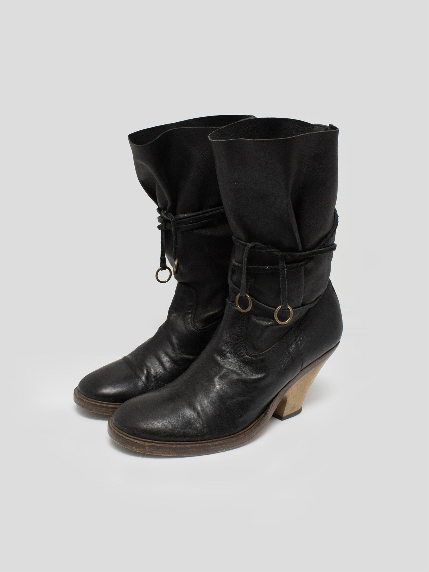 Strapped Leather Boots