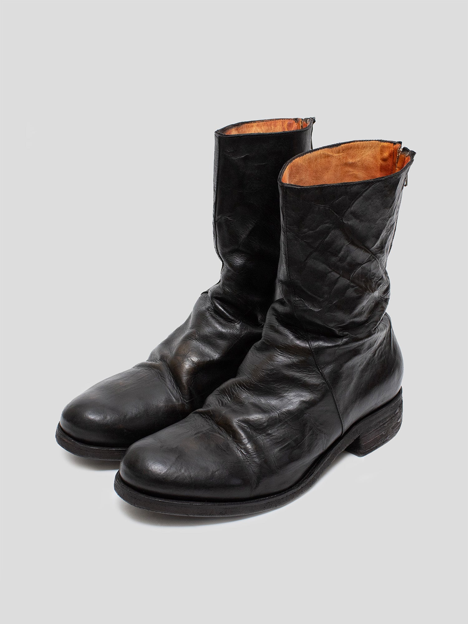 TZ1 Spiral-Zip Kangaroo Leather Boots