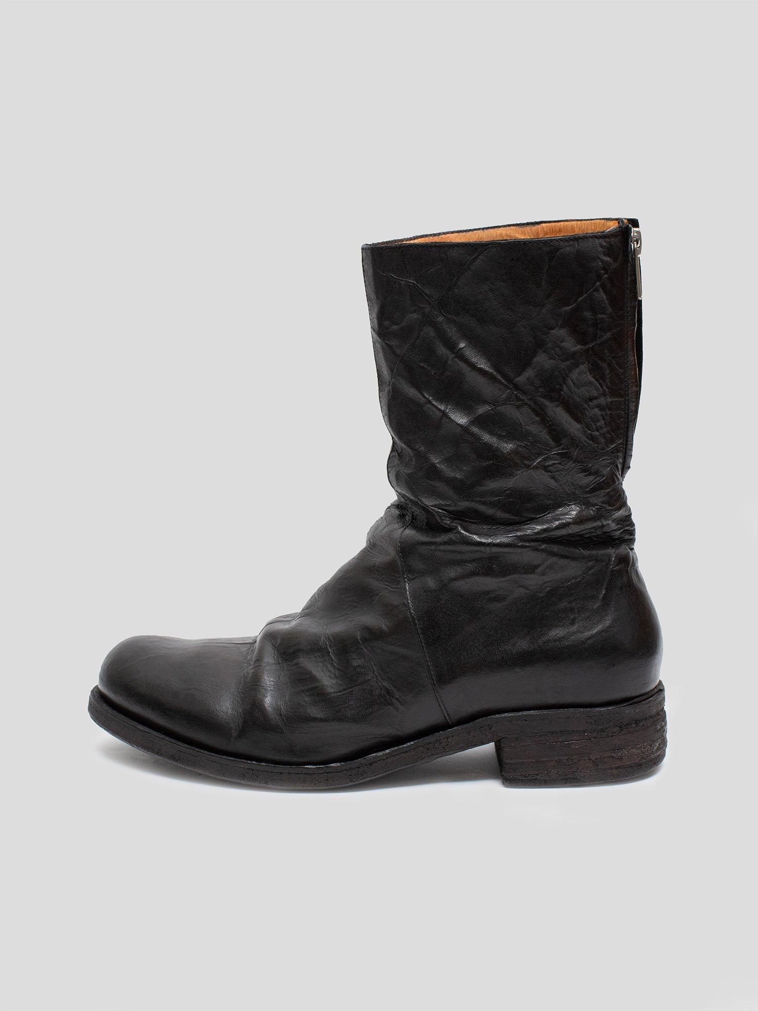 TZ1 Spiral-Zip Kangaroo Leather Boots