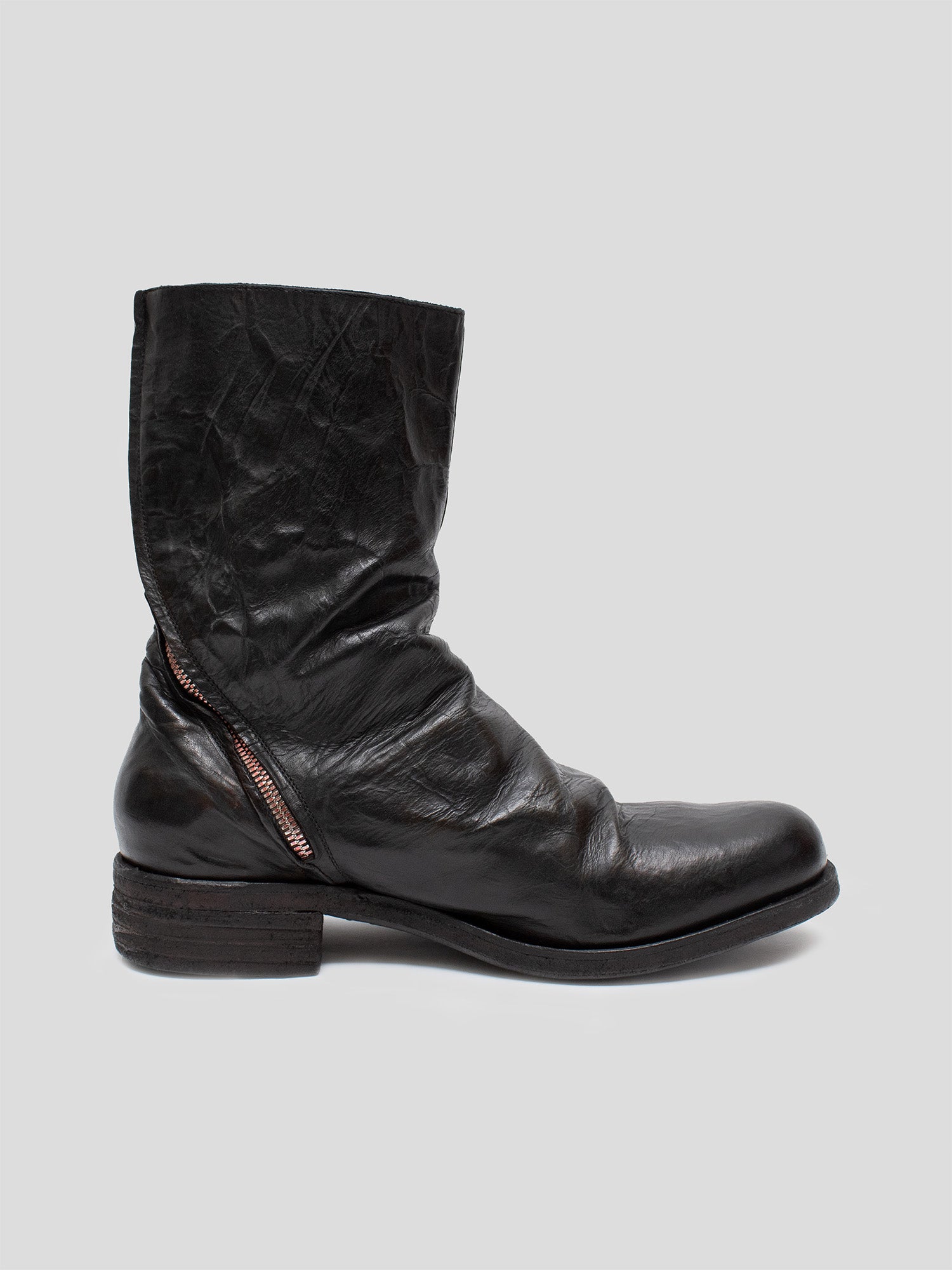 TZ1 Spiral-Zip Kangaroo Leather Boots