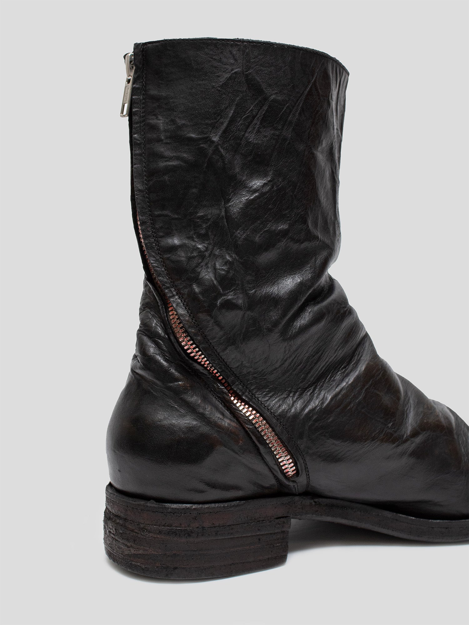 TZ1 Spiral-Zip Kangaroo Leather Boots