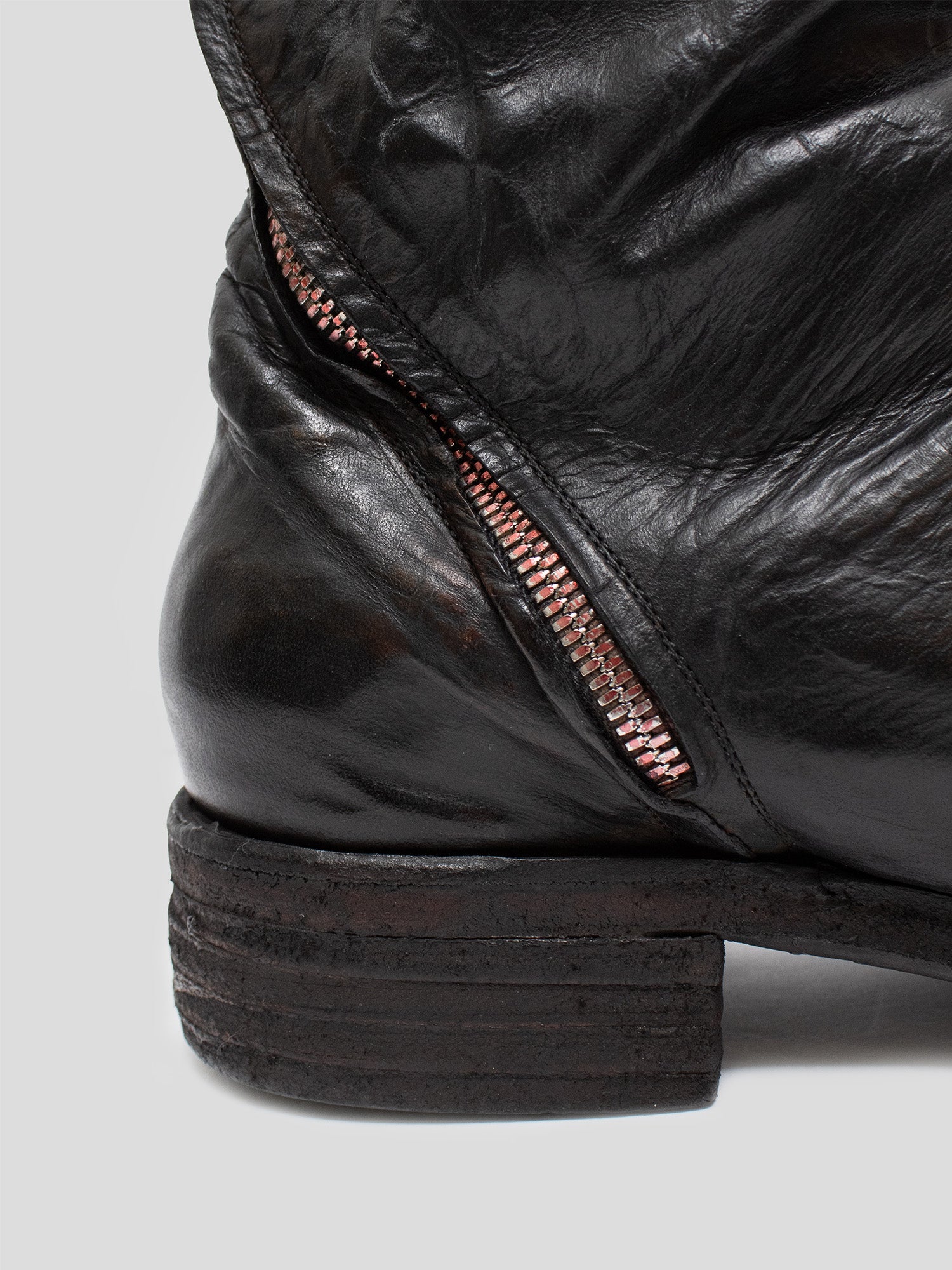 TZ1 Spiral-Zip Kangaroo Leather Boots