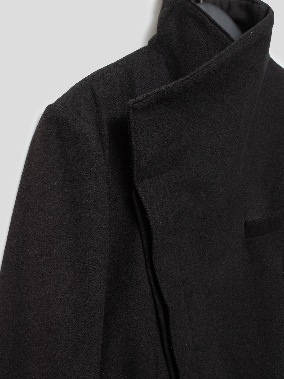 Asymmetrical Stand Collar Coat