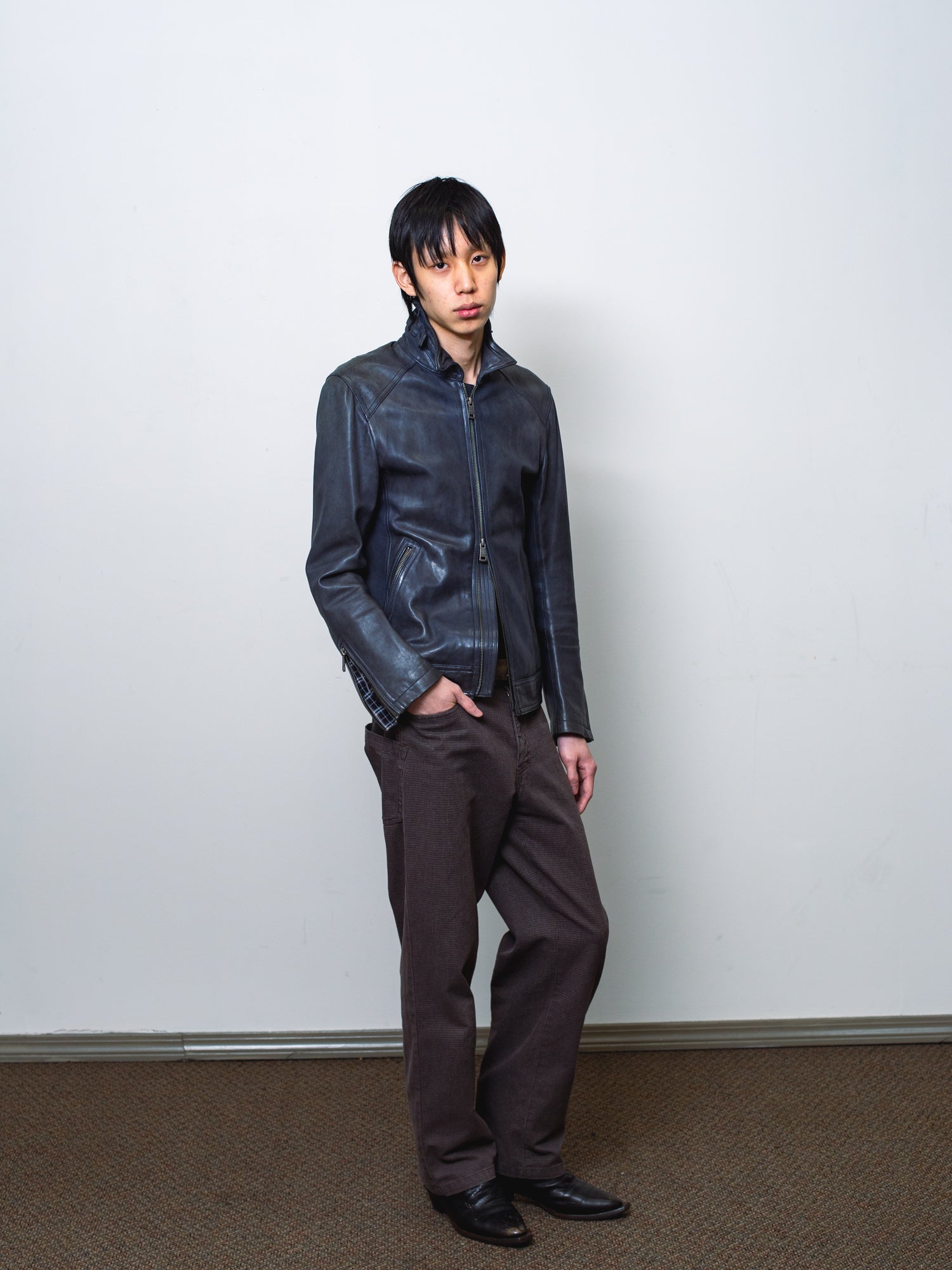 Burberry Black Label 2000s Zip-up Leather Jacket | COMMUNE