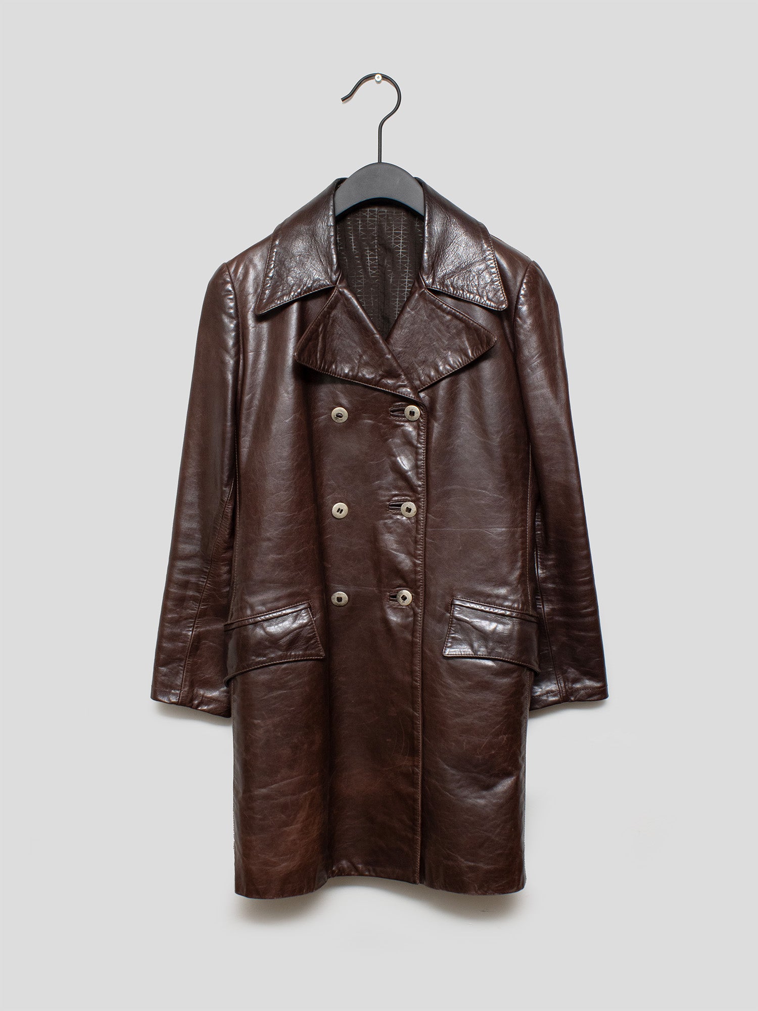 2000s Leather Trench Coat