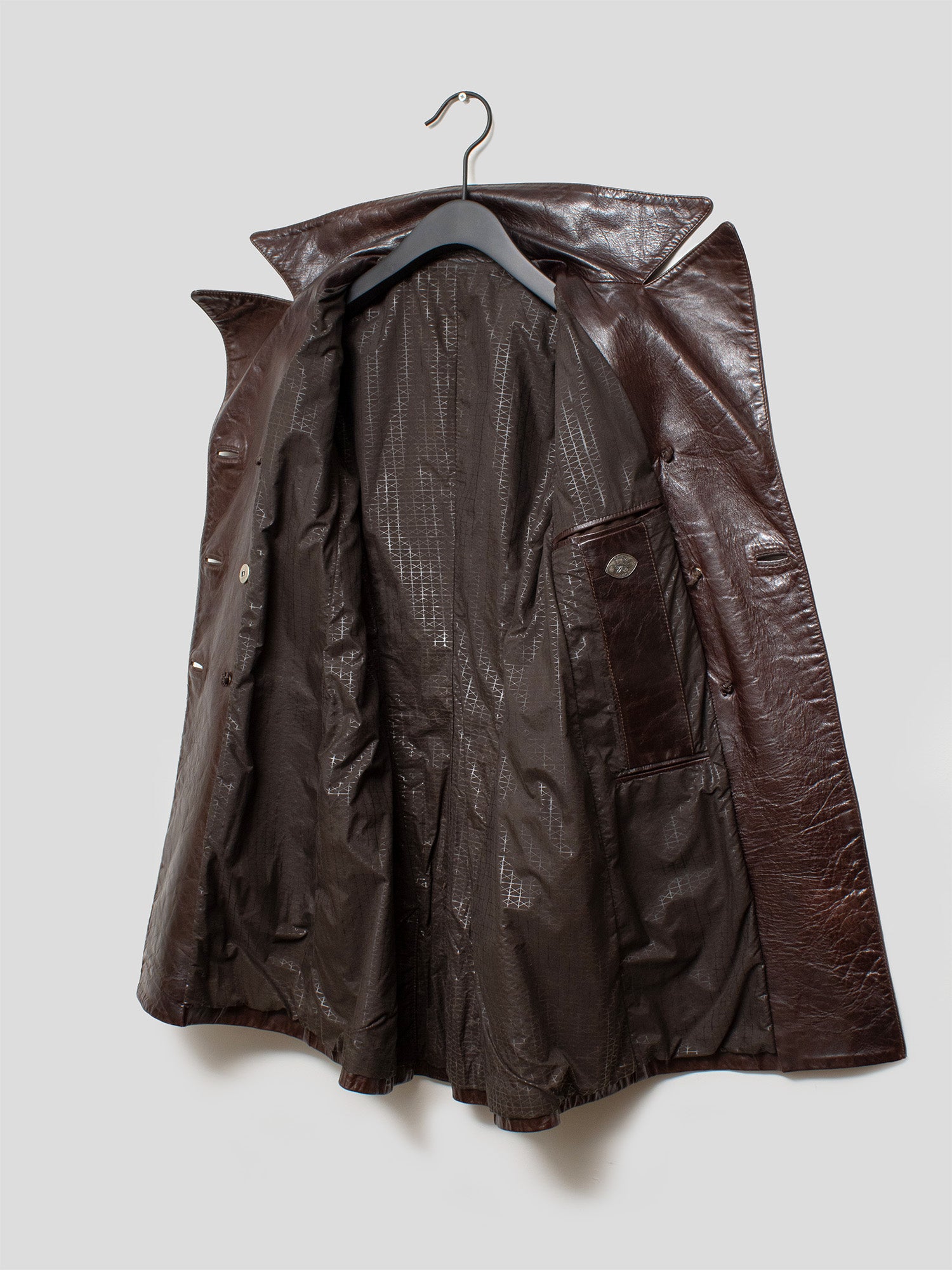 2000s Leather Trench Coat