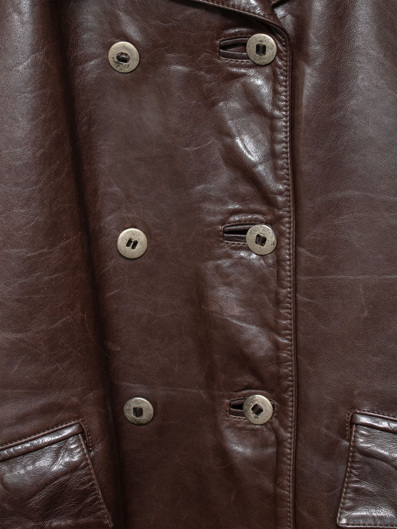 2000s Leather Trench Coat