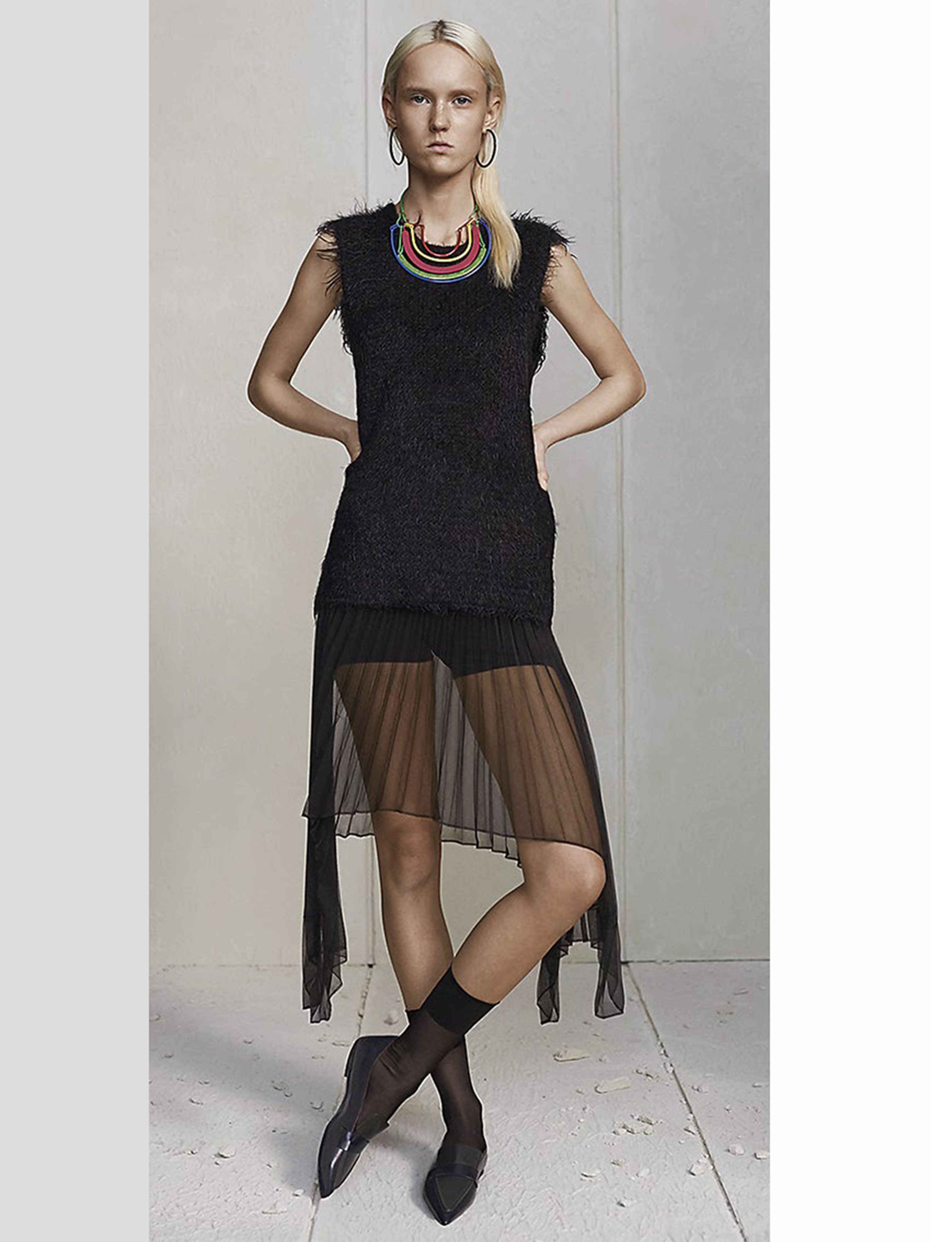 AW14 Organza Pleated Skirt