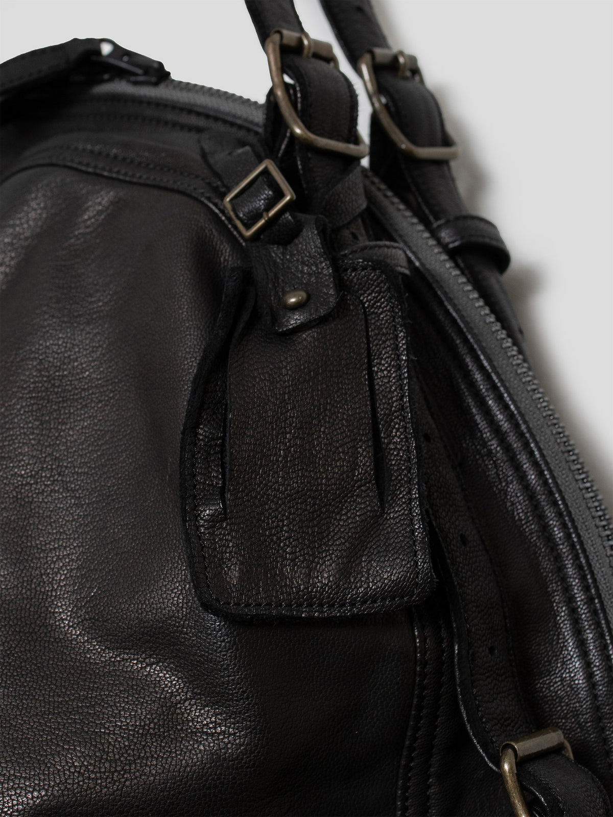 Object-Dyed Leather Shoulder Bag