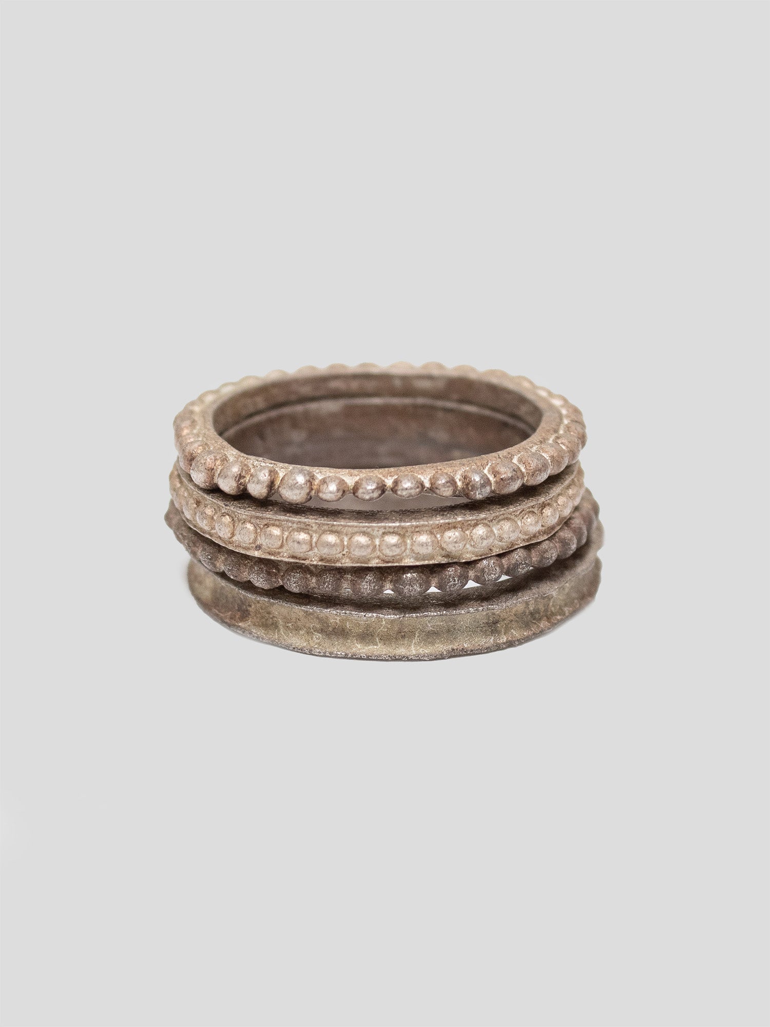 Oxidized Silver Stack Rings