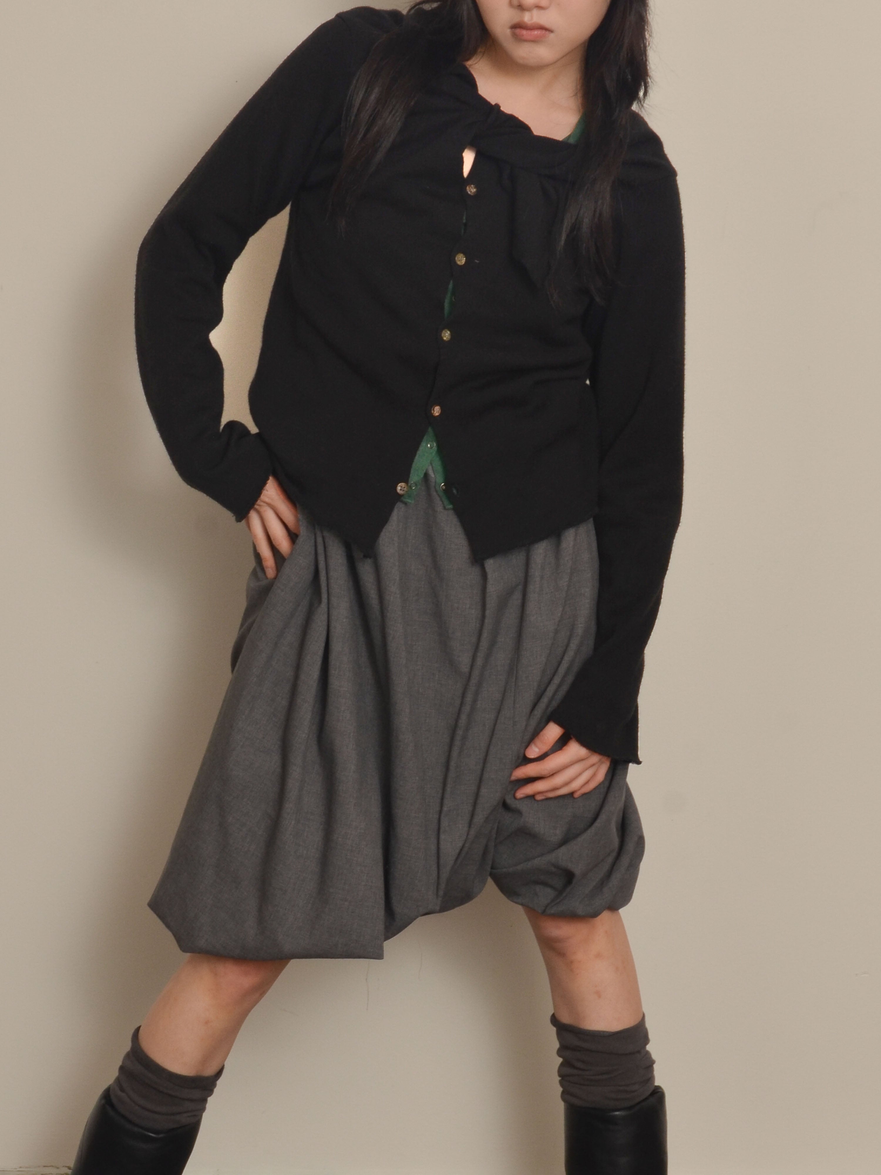 AW94 Tricot Tied Collar Cardigan
