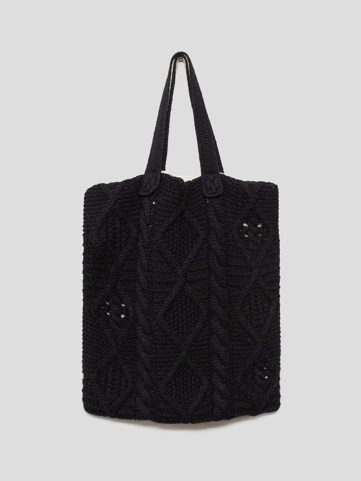 Tricot Cable-Knit Tote Bag