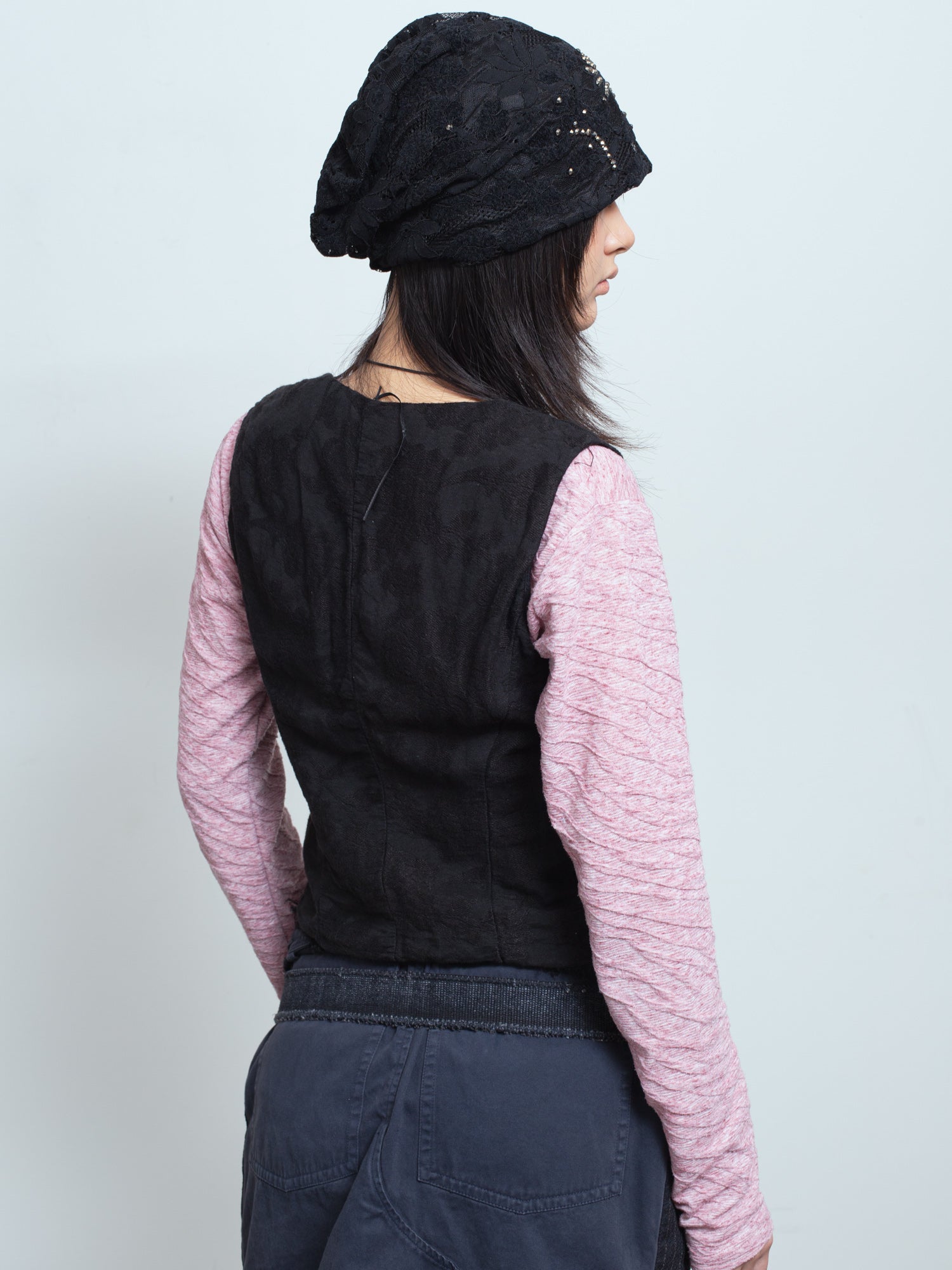 Frayed Jacquard Tank Top