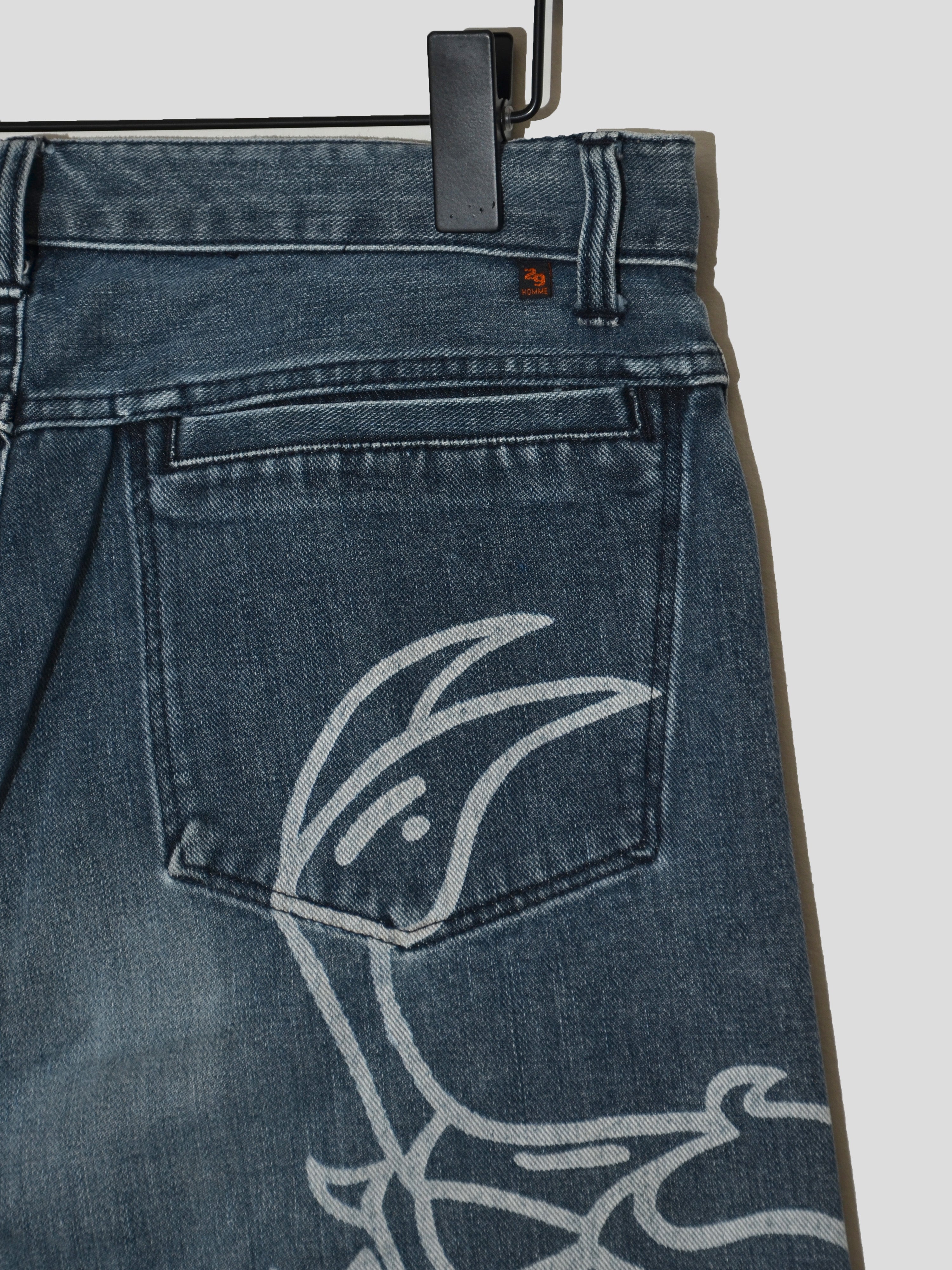 Scorpion Print Denim Jeans