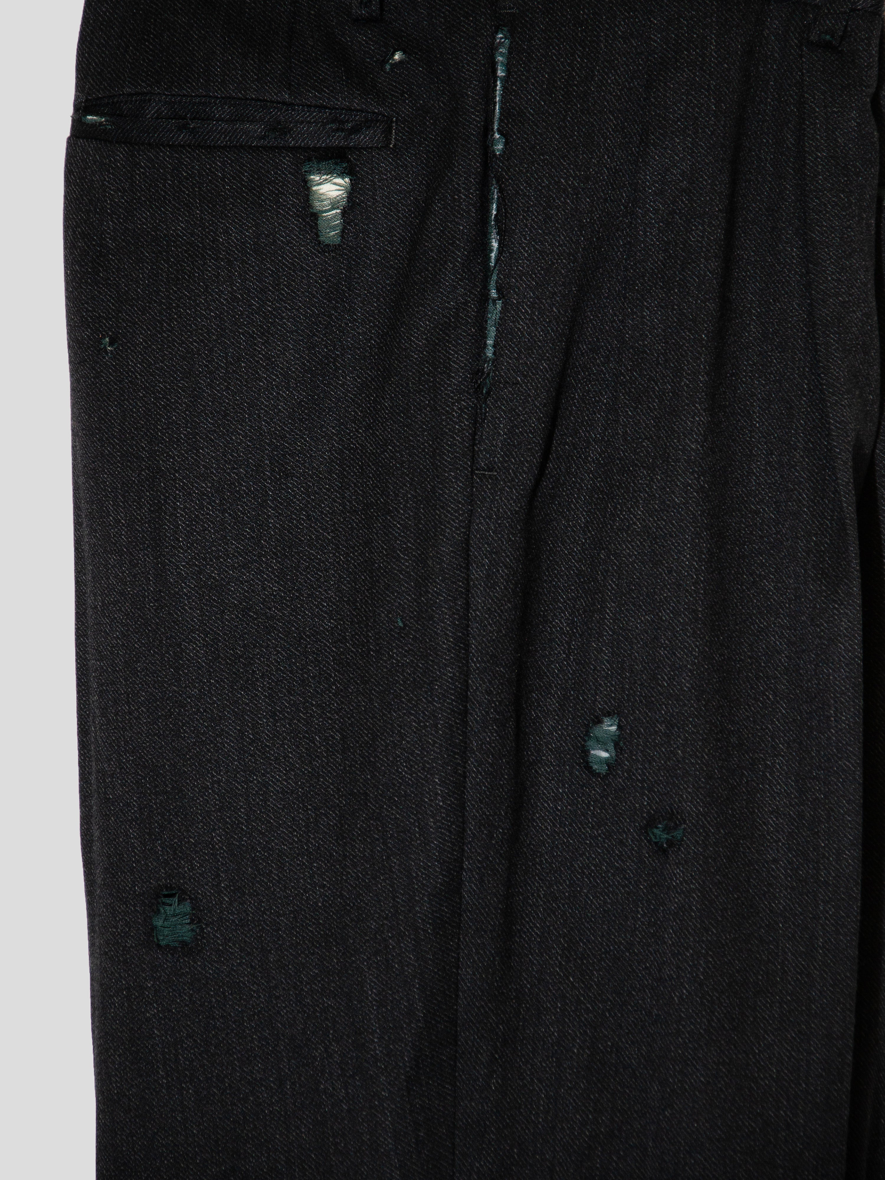 Distressed Wool Trousers