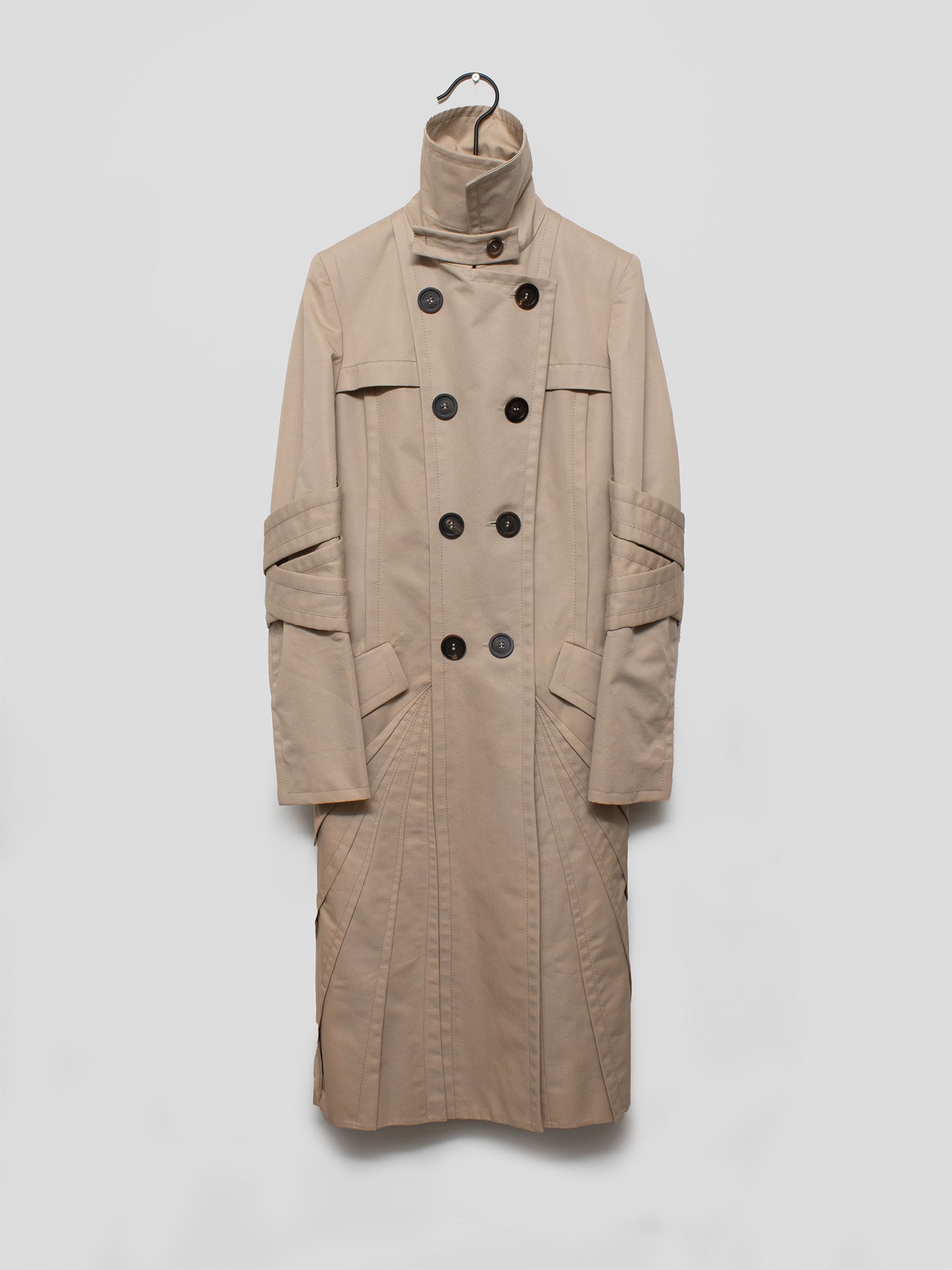 AW04 Radiated Pleat Bondage Trench Coat