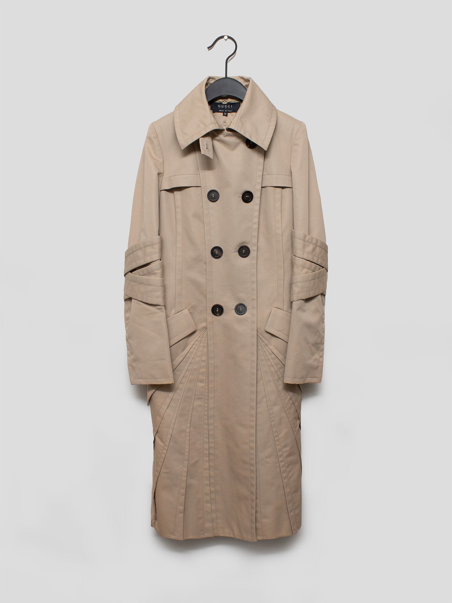 AW04 Radiated Pleat Bondage Trench Coat