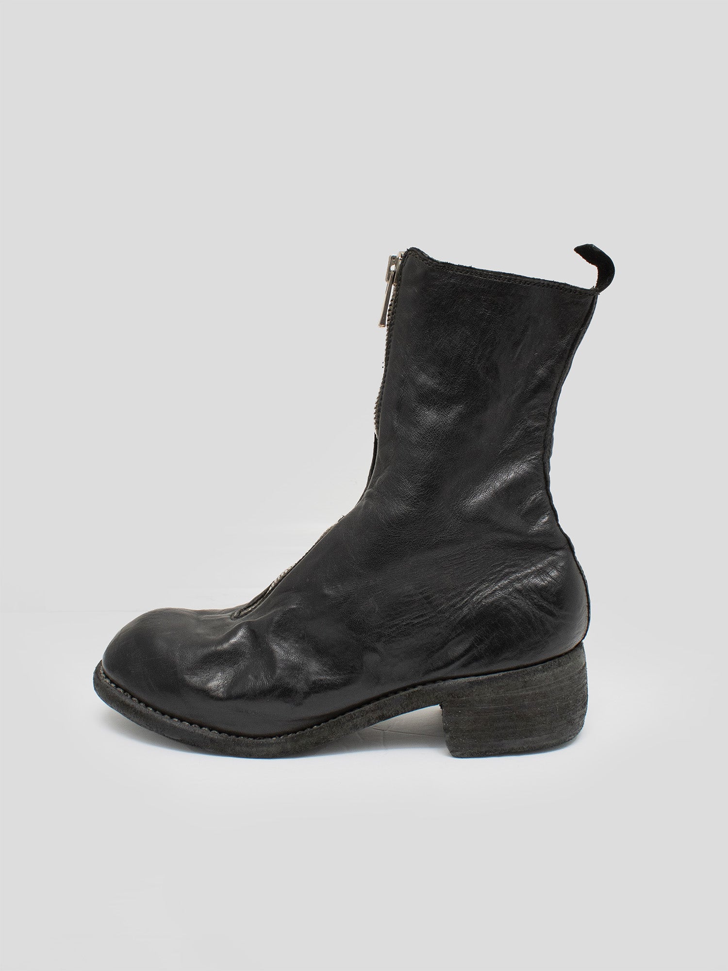 PL2 Front-zip Leather Boots