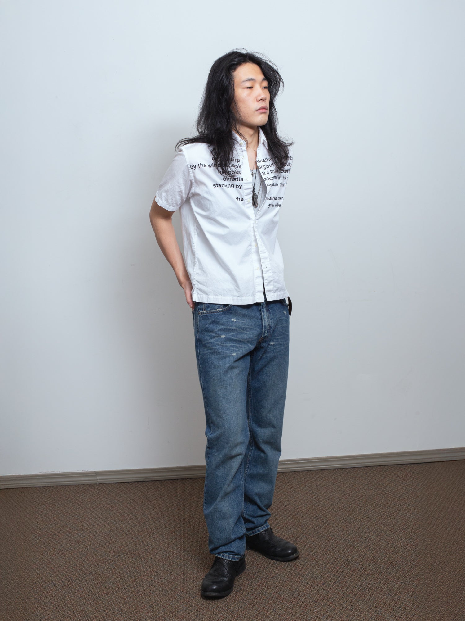 SS03 Rubberized Denim Jeans