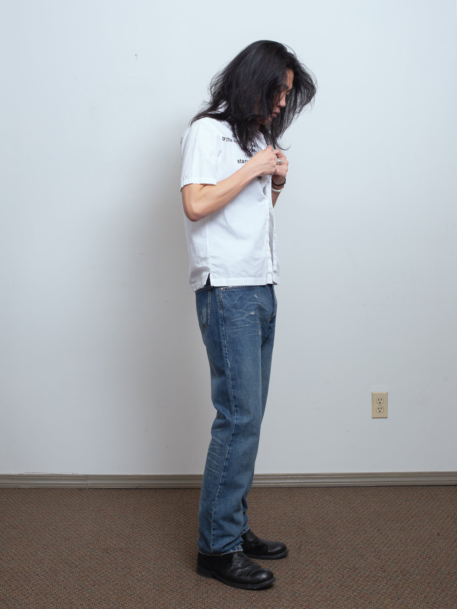 SS03 Rubberized Denim Jeans