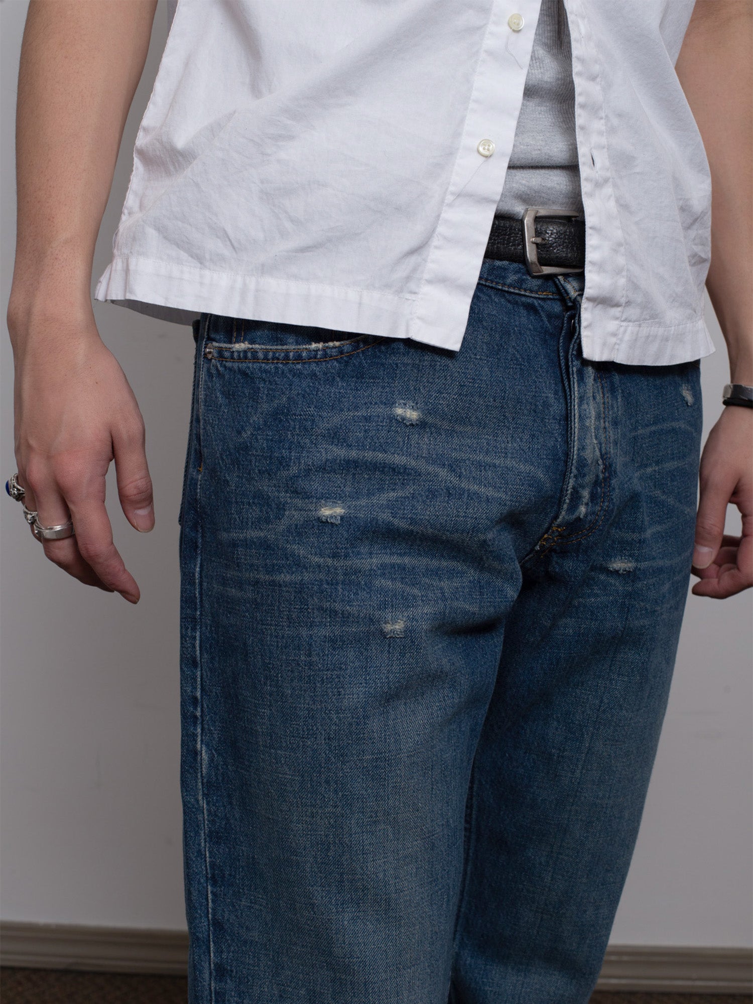 SS03 Rubberized Denim Jeans