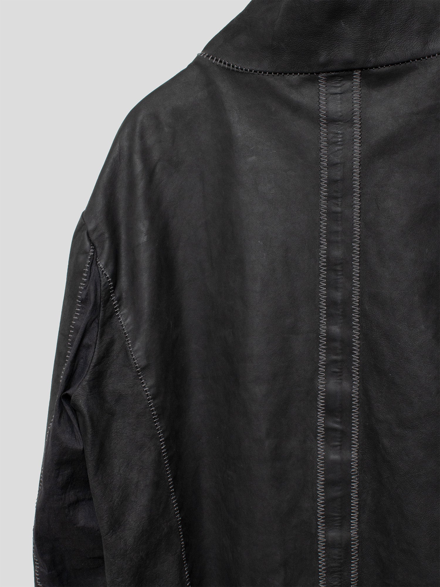 Overlock Leather Jacket