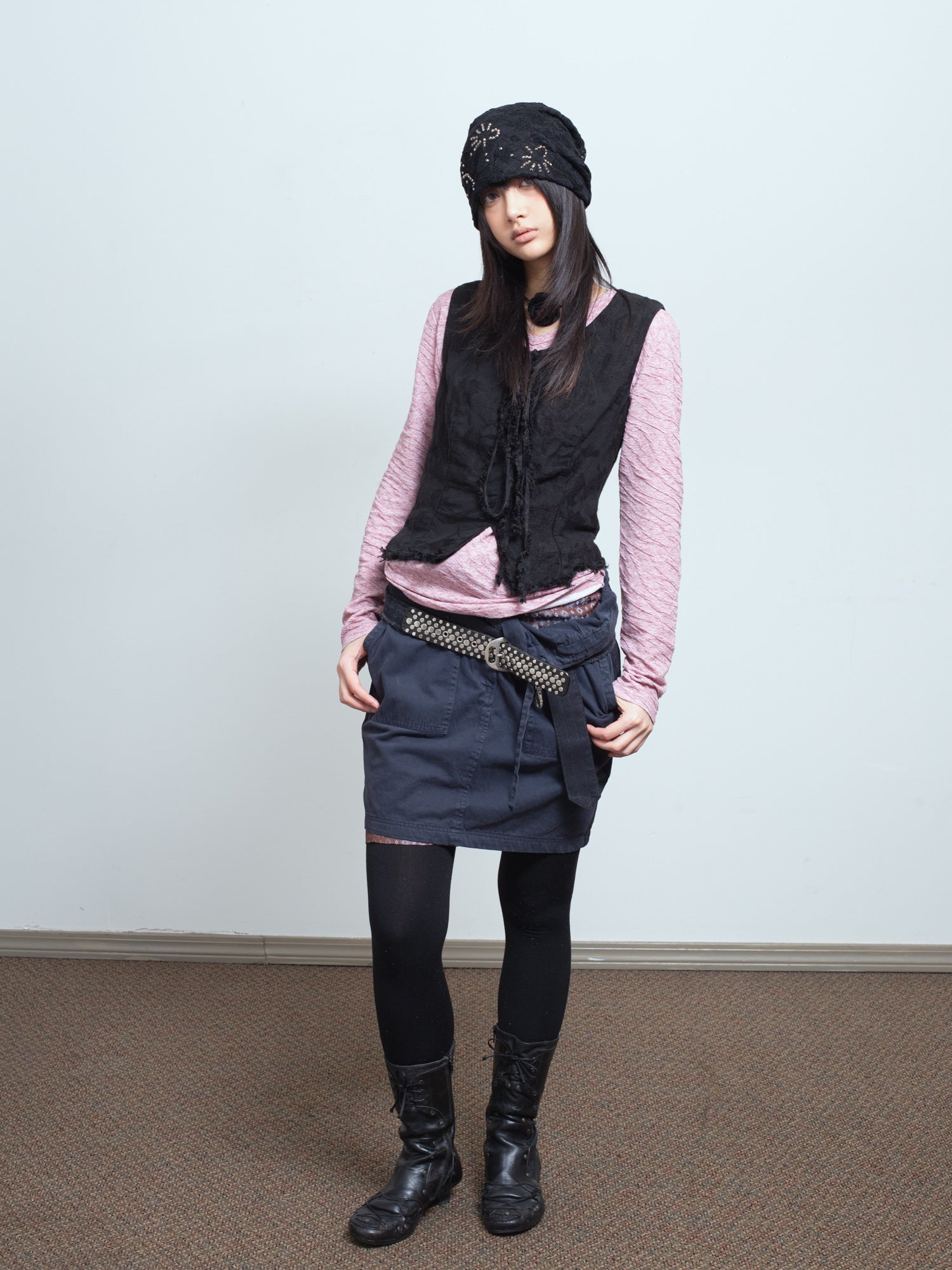 Frayed Jacquard Tank Top