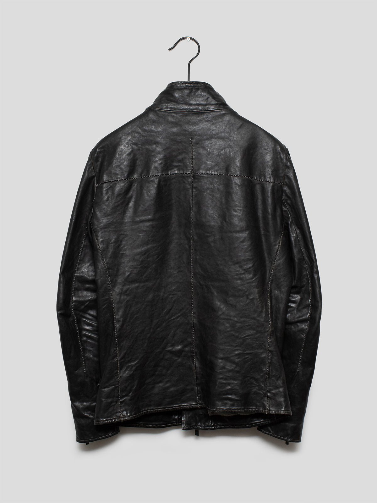 Object-Dyed Overlocked Horse Leather Jacket