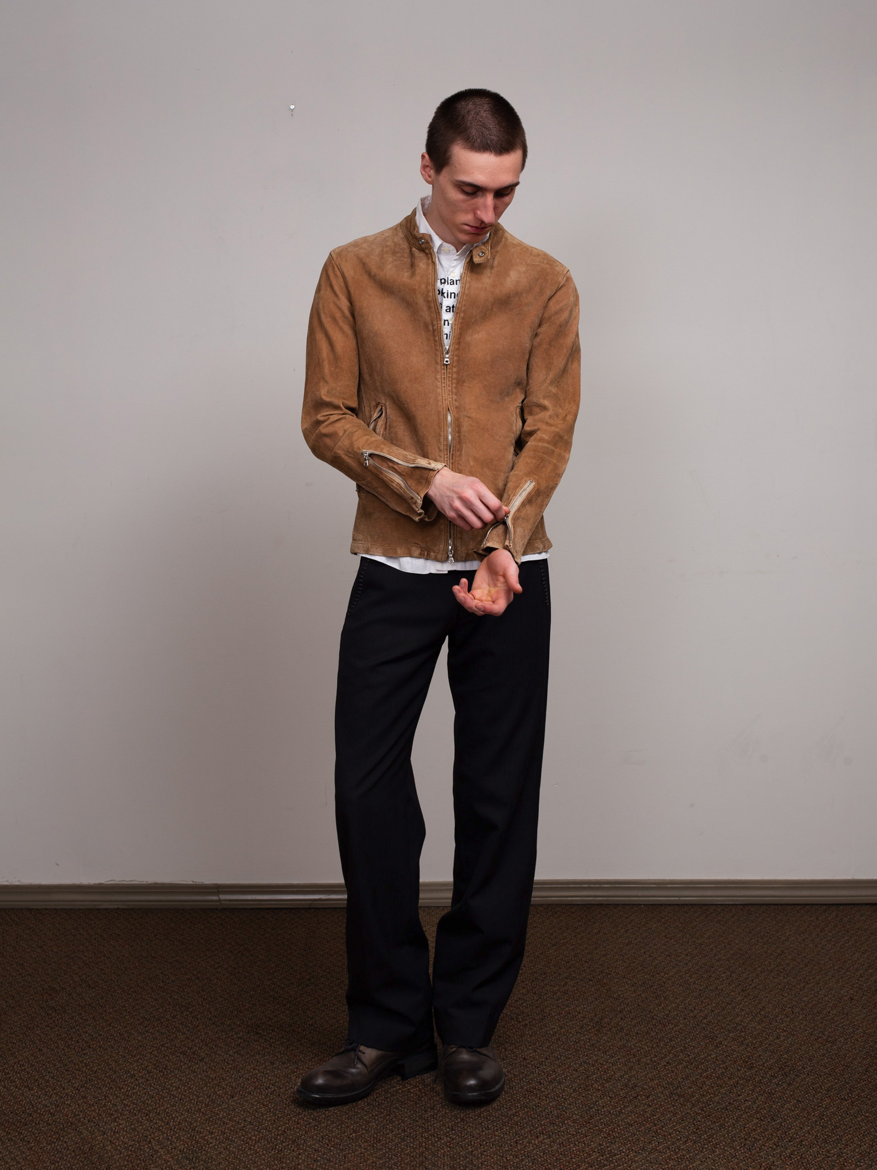 Suede Cafe Racer Jacket