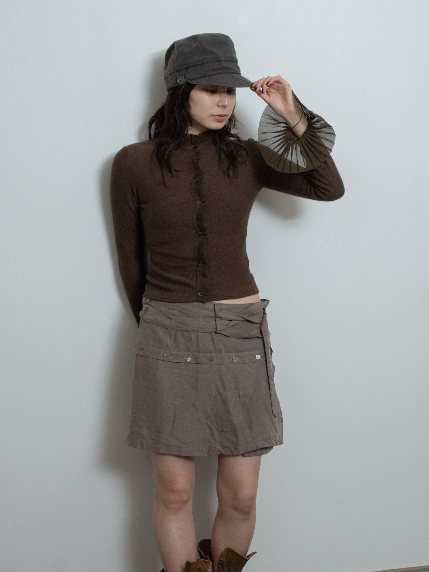 2000s Cardigan with Ruffle Detail