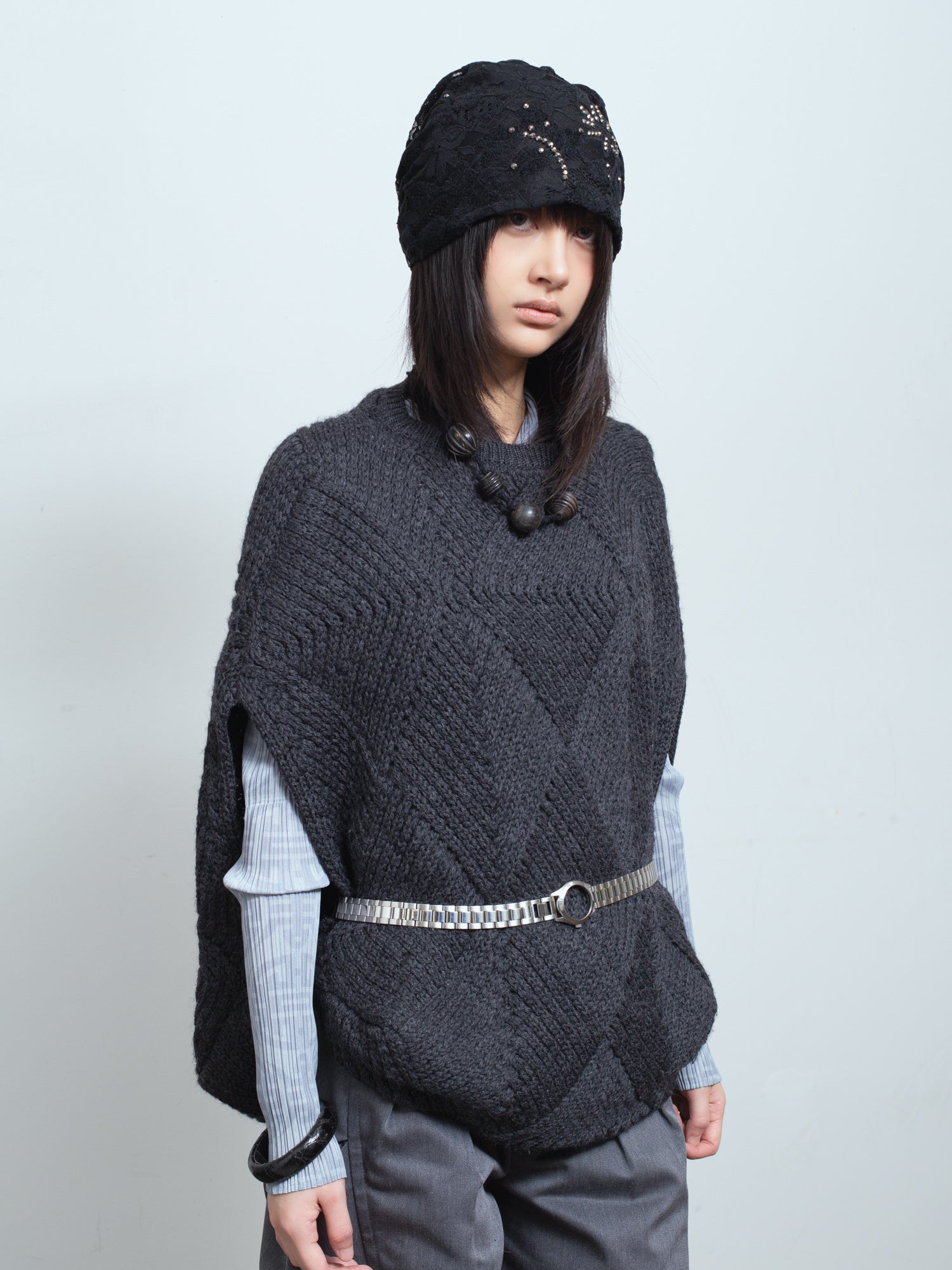 2000s Lozenge Circular-Knit Vest