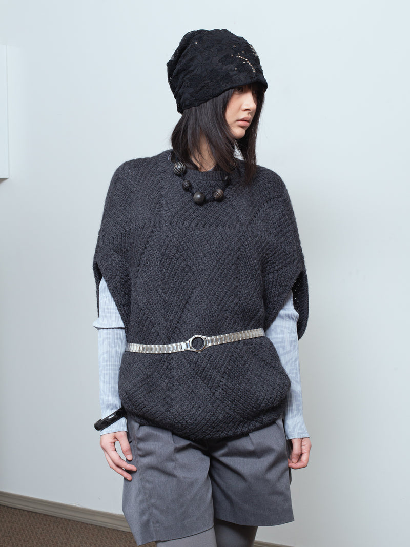 2000s Lozenge Circular-Knit Vest