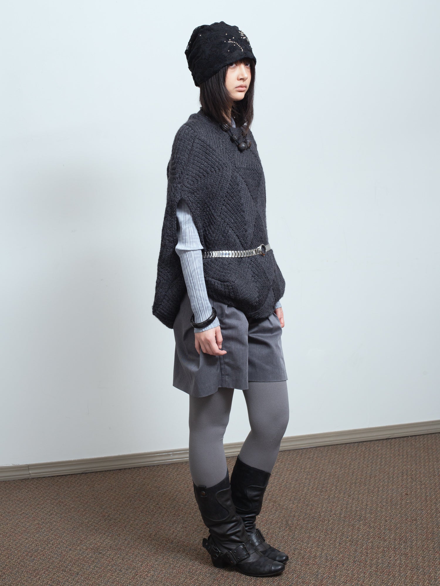 2000s Lozenge Circular-Knit Vest