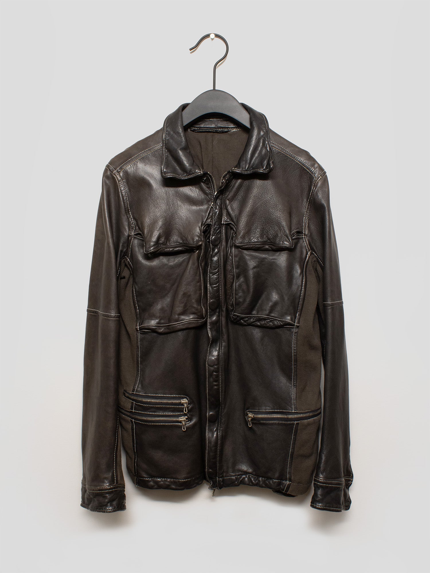 2000s Utility Leather Jacket