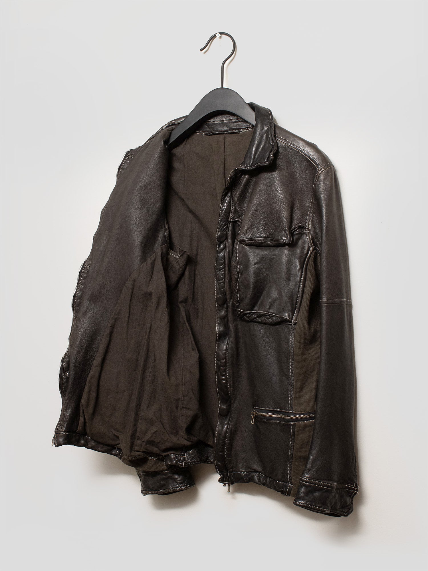 2000s Utility Leather Jacket