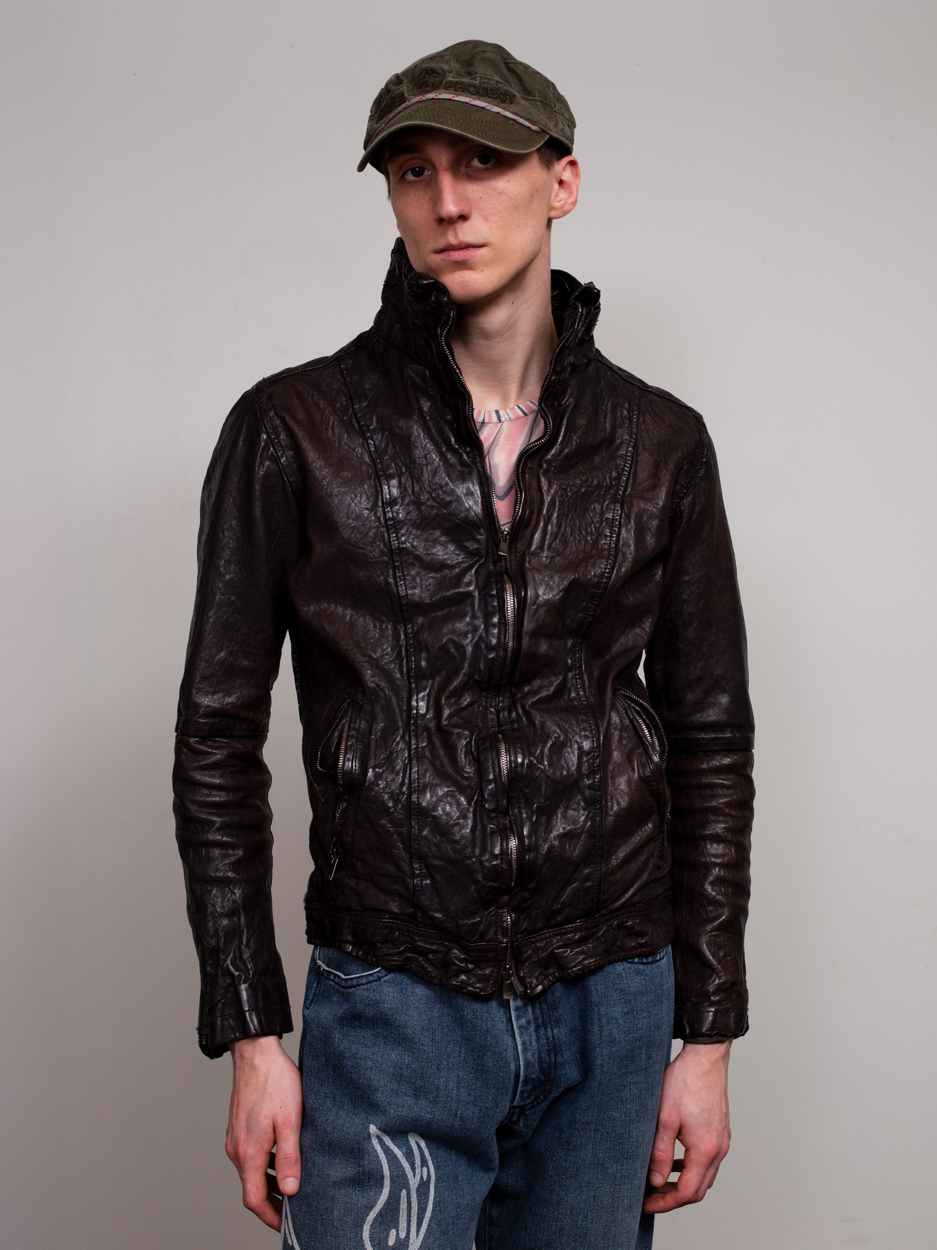 Luva Tram Crinkled Sheepskin Leather Jacket | COMMUNE