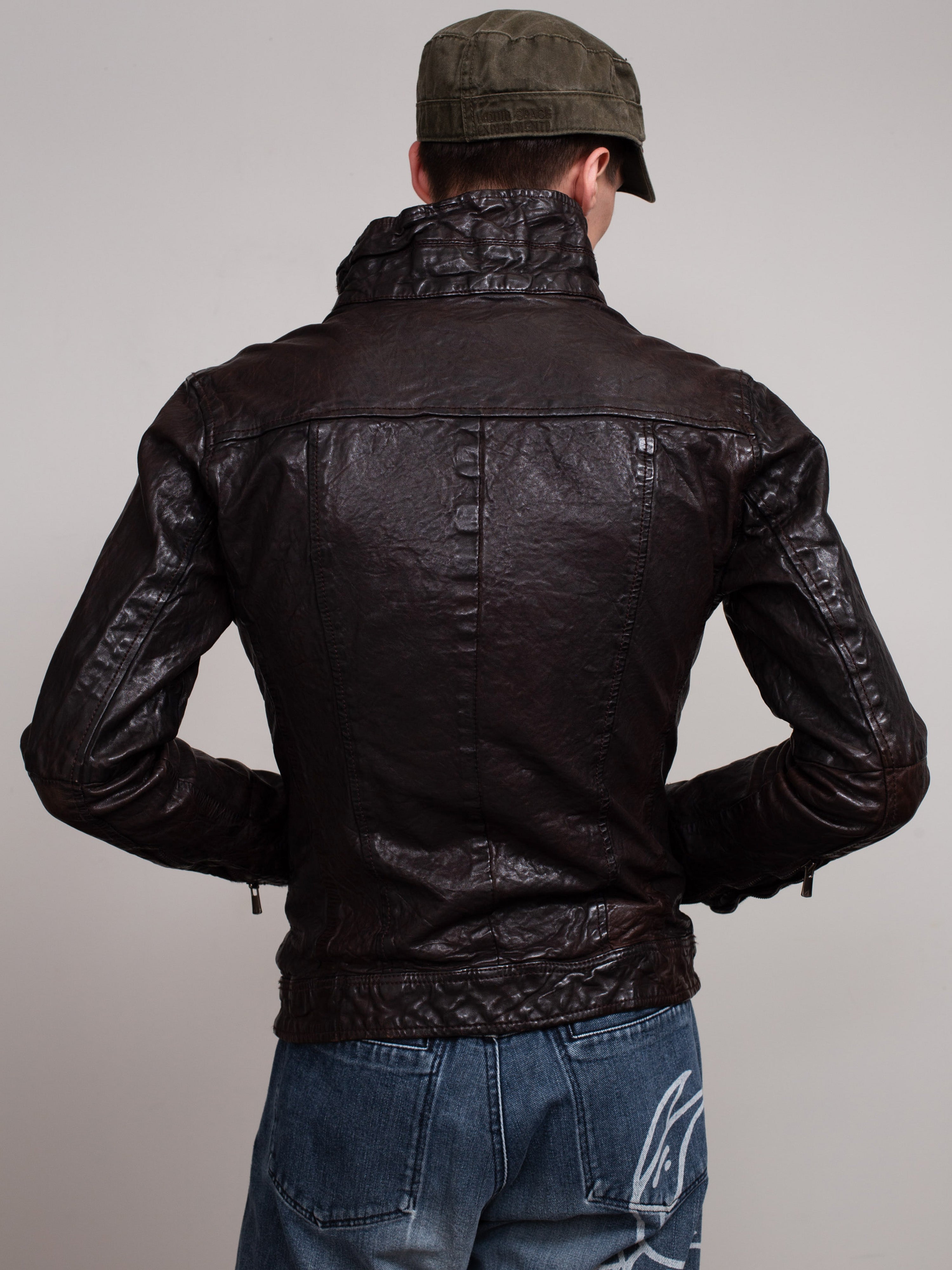 Luva Tram Crinkled Sheepskin Leather Jacket | COMMUNE