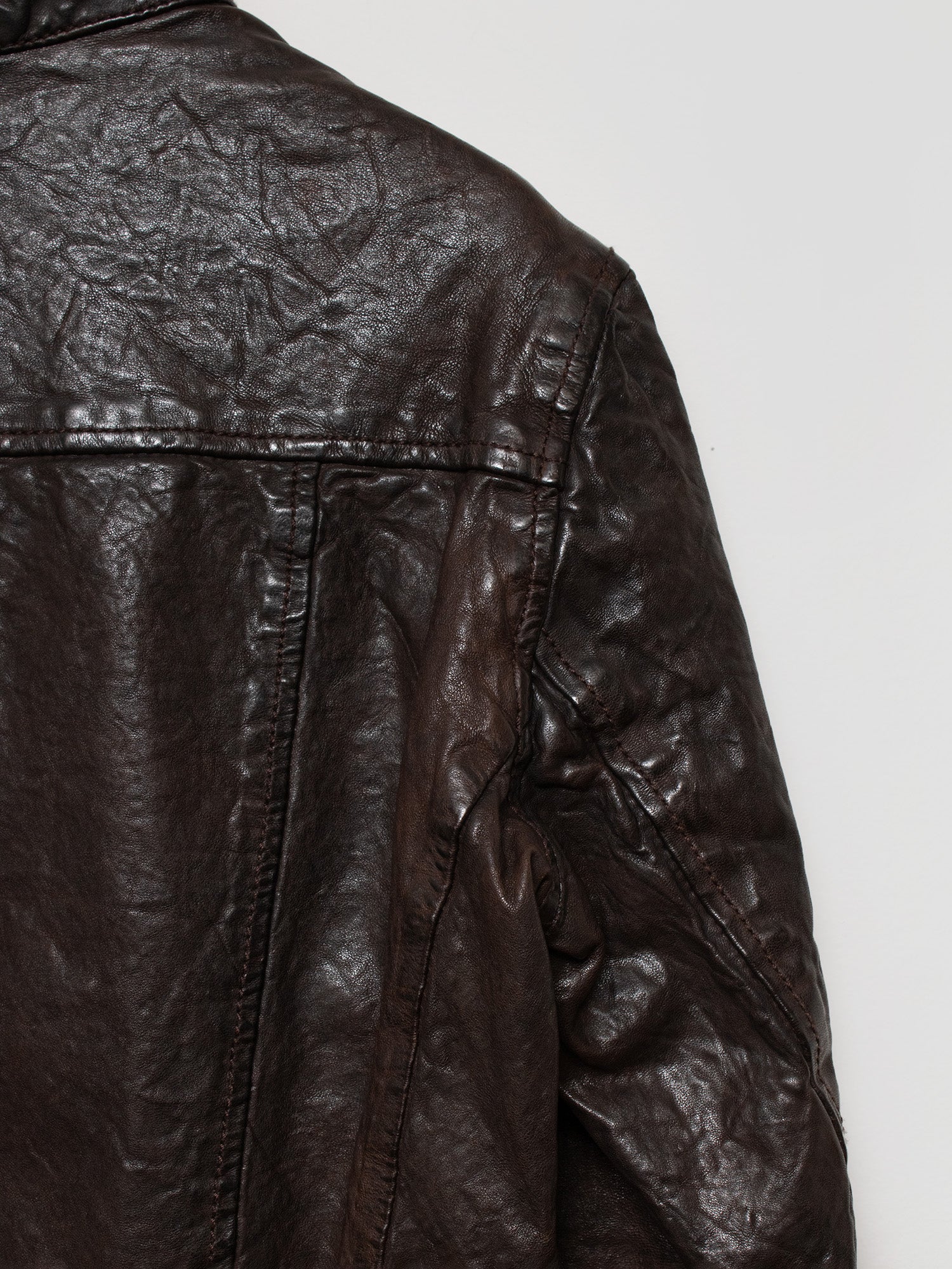 Luva Tram Crinkled Sheepskin Leather Jacket | COMMUNE
