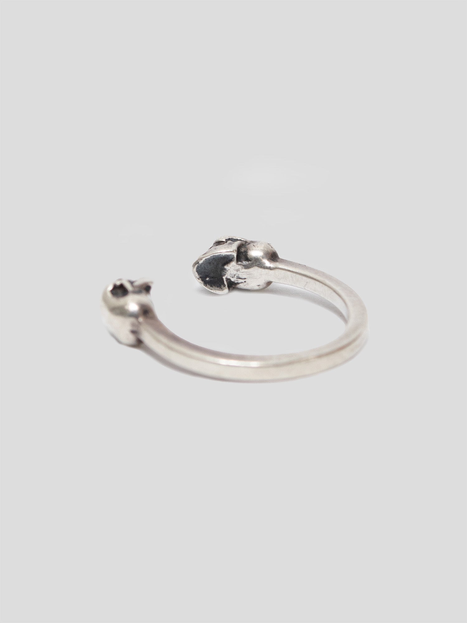 2000s Double-Skull Silver Ring