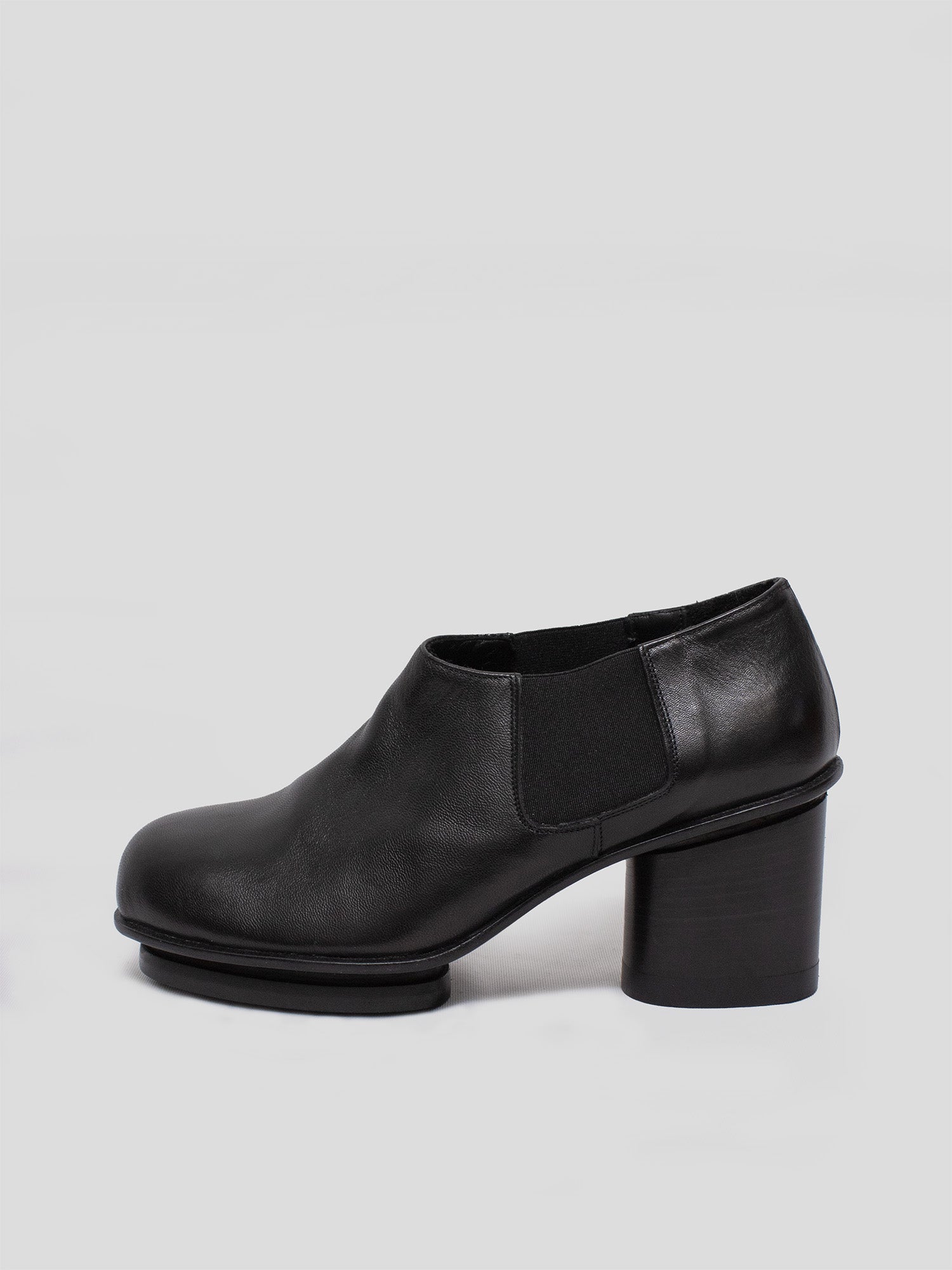 AW09 Sock-Overlay Leather Pumps