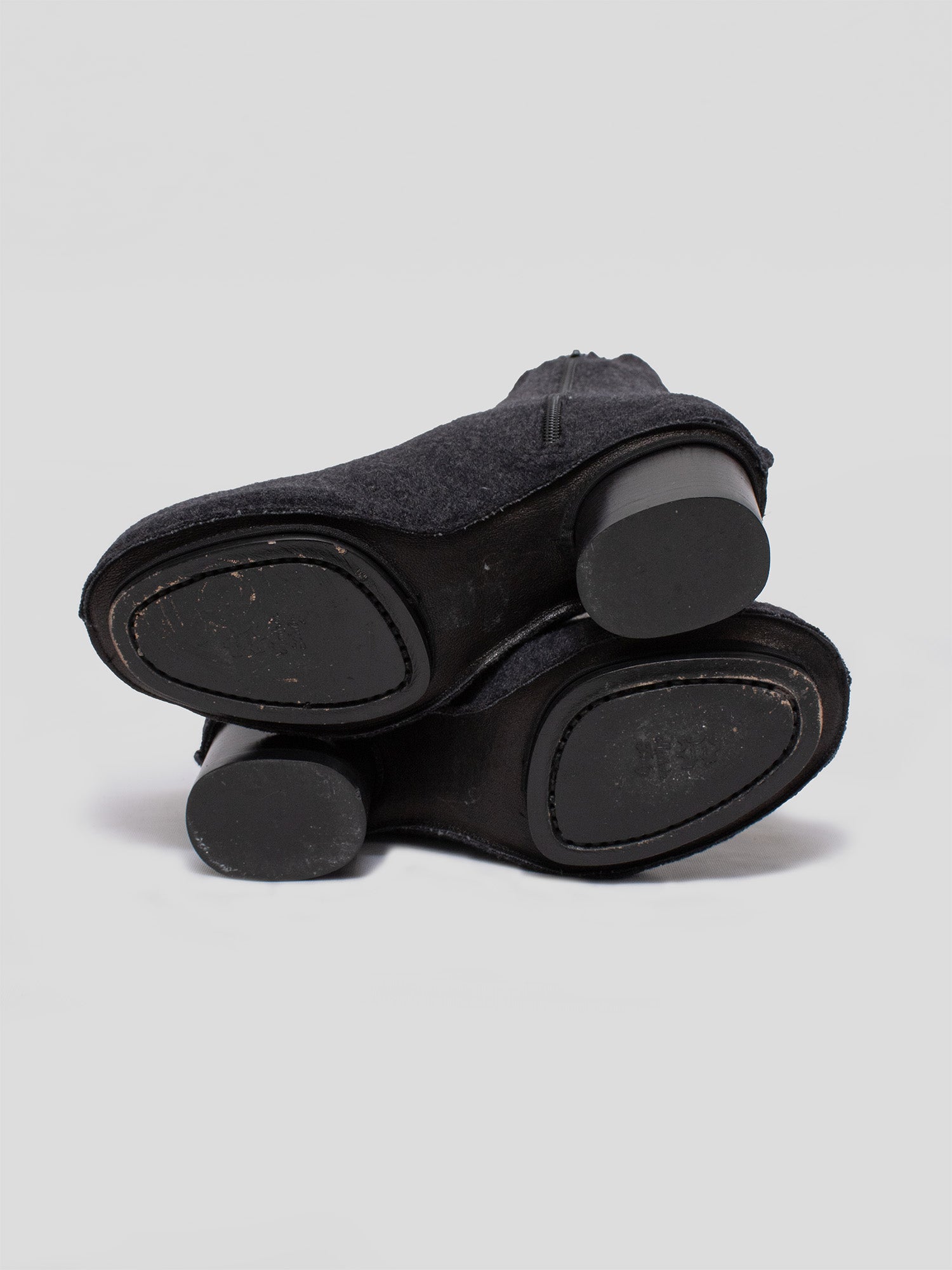 AW09 Sock-Overlay Leather Pumps