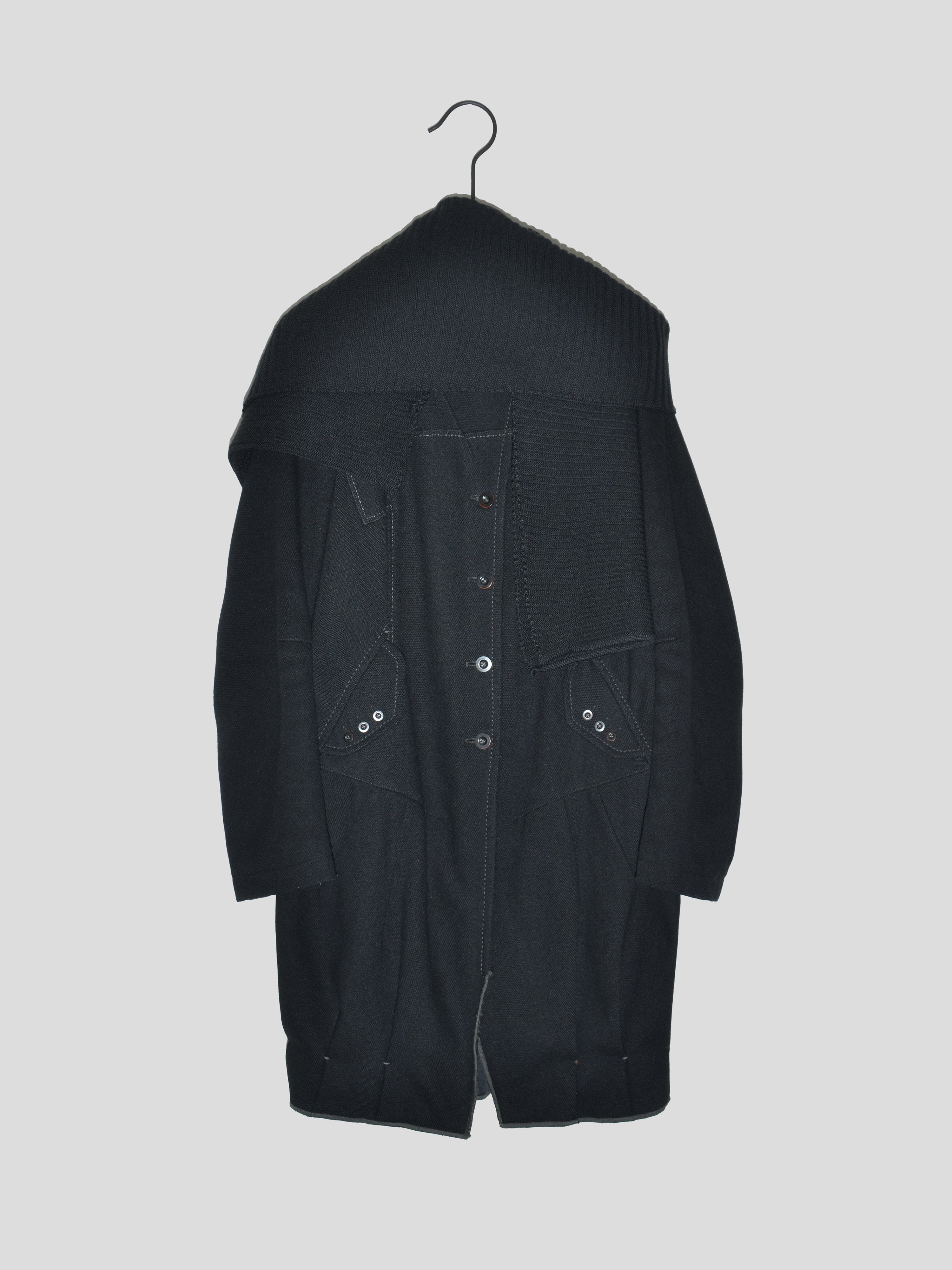 Scarfed Wool Coat
