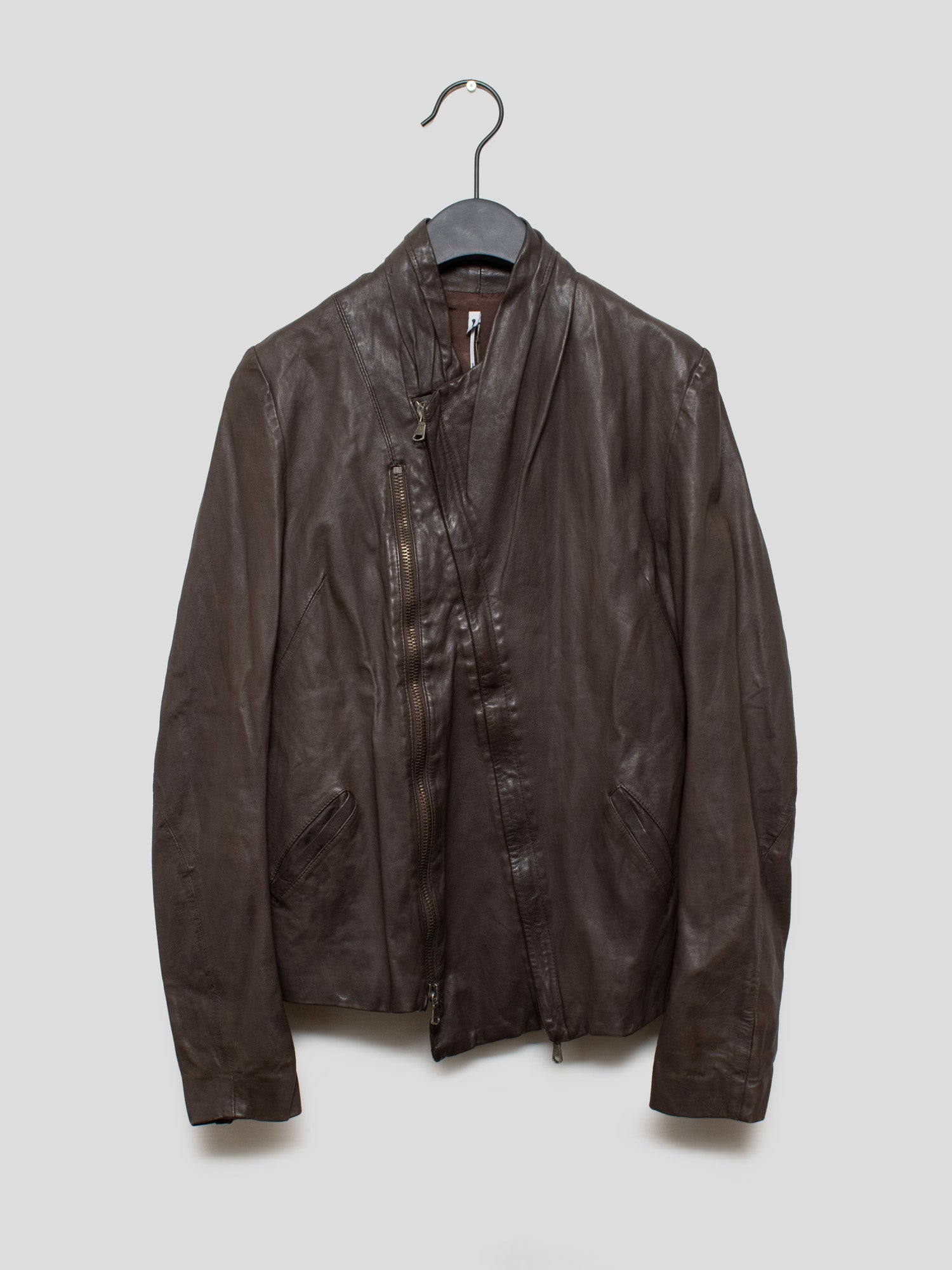 Asymmetrical Dual-Zip Leather Jacket